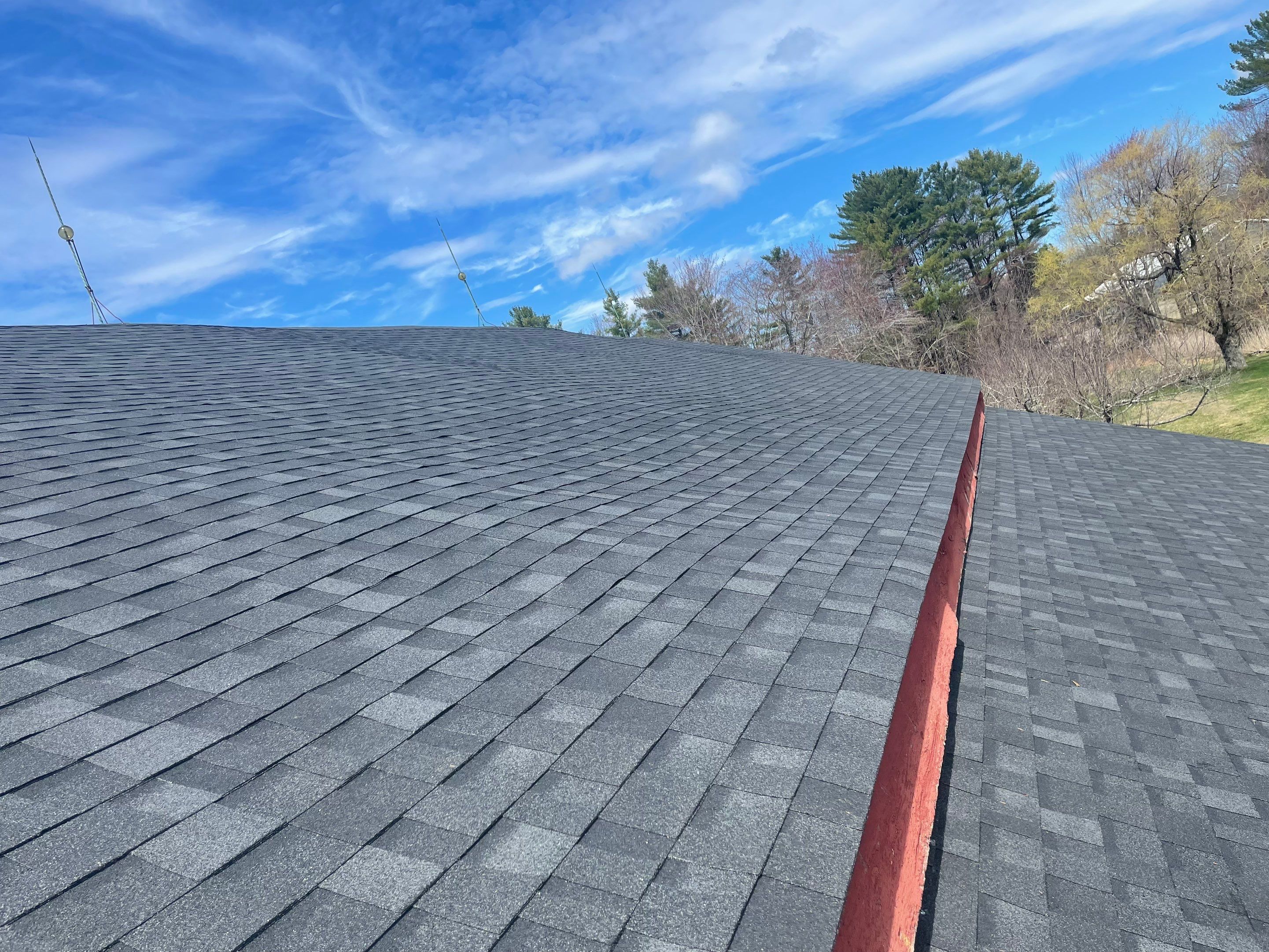 Architectural Shingle Roof Replacement for Red Barn in Falmouth by Tall pine roofing