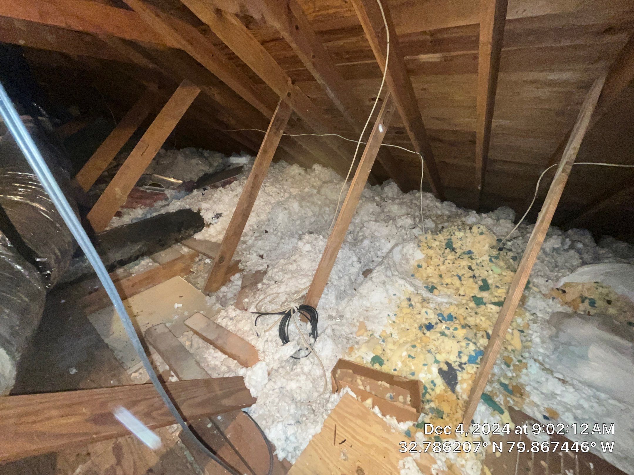 Abatement level clean of non-ACM vermiculite insulation by EAS Environmental, LLC.