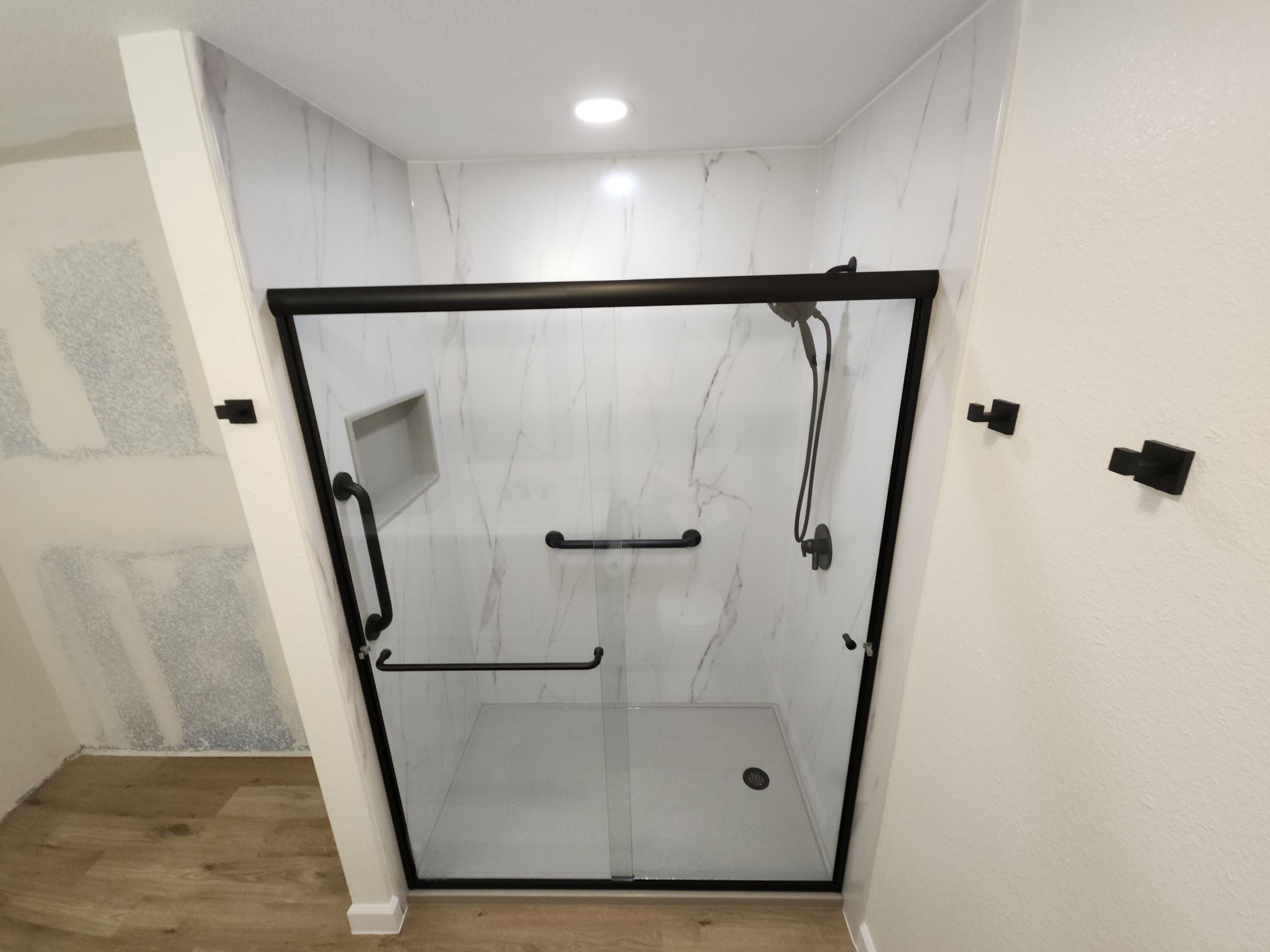 Rimline Full Bath Remodel with Tub to Shower Conversion by Legacy Bath and Kitchen 