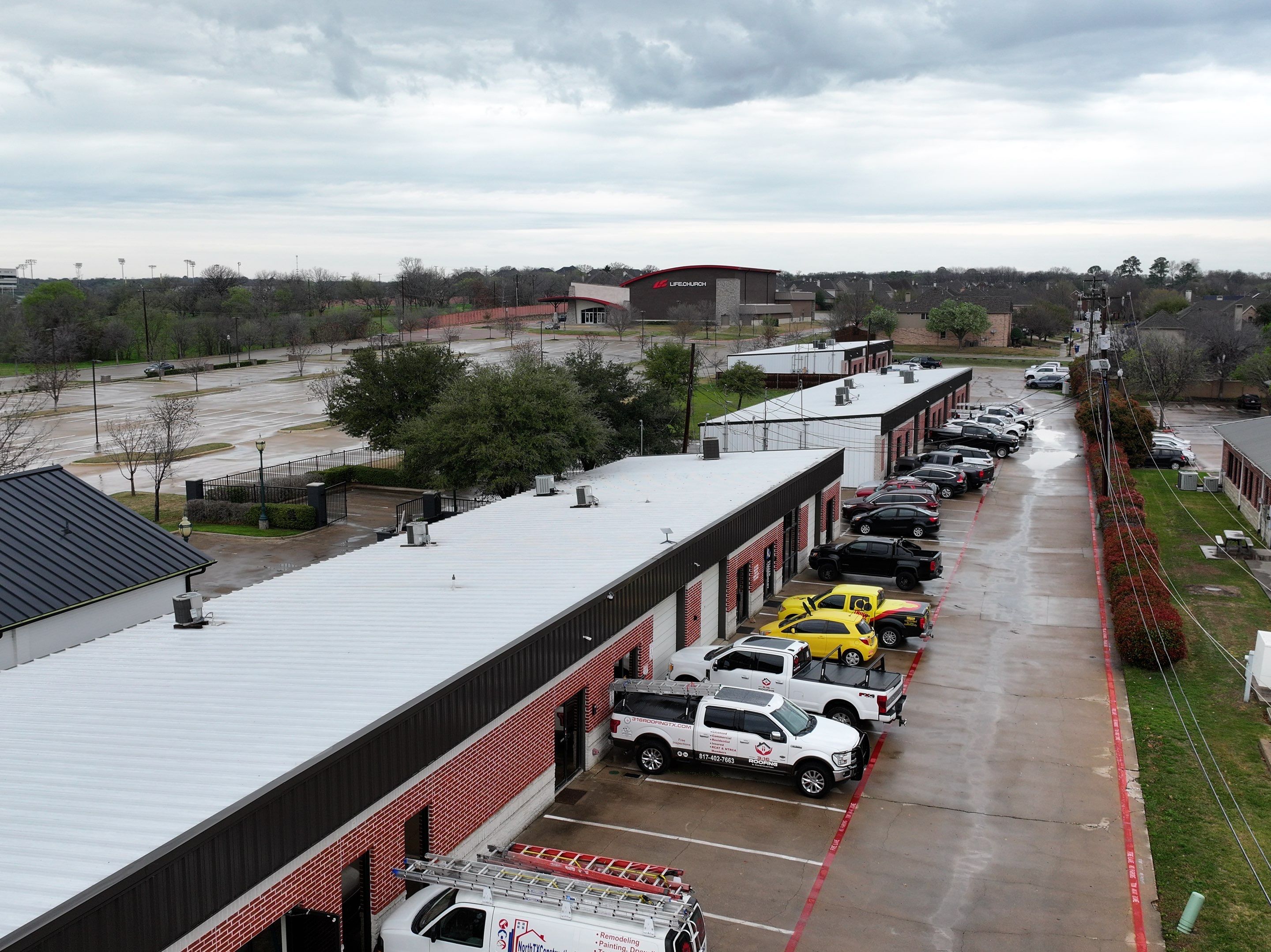 Commercial Roofing Installation using Double lock Mechanical Standing Seam Metal by Becker Roofing and Exteriors