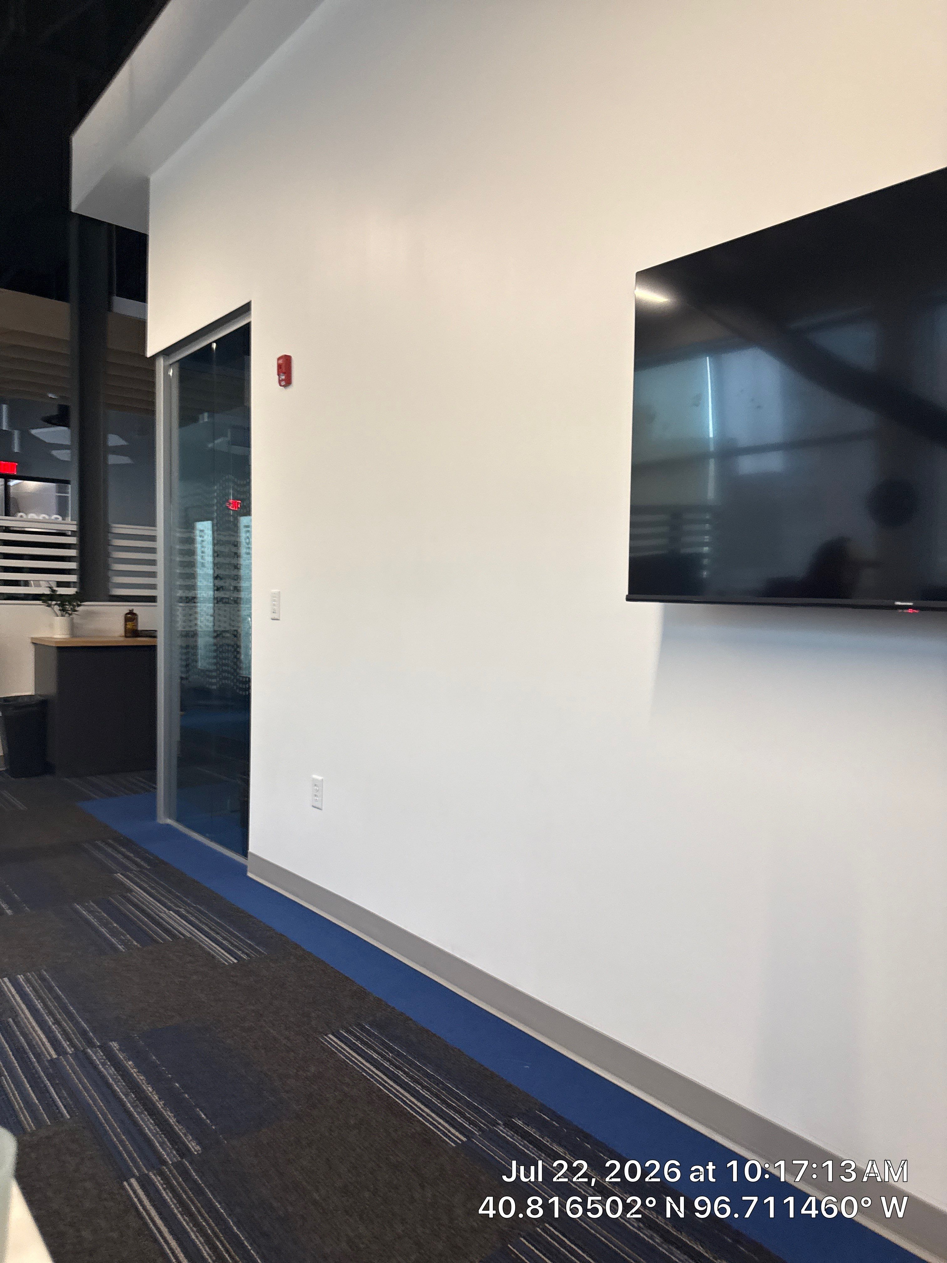 Modern Office Interior Renovation and Acoustic Baffle Installation by CompanyCam Sales Demo