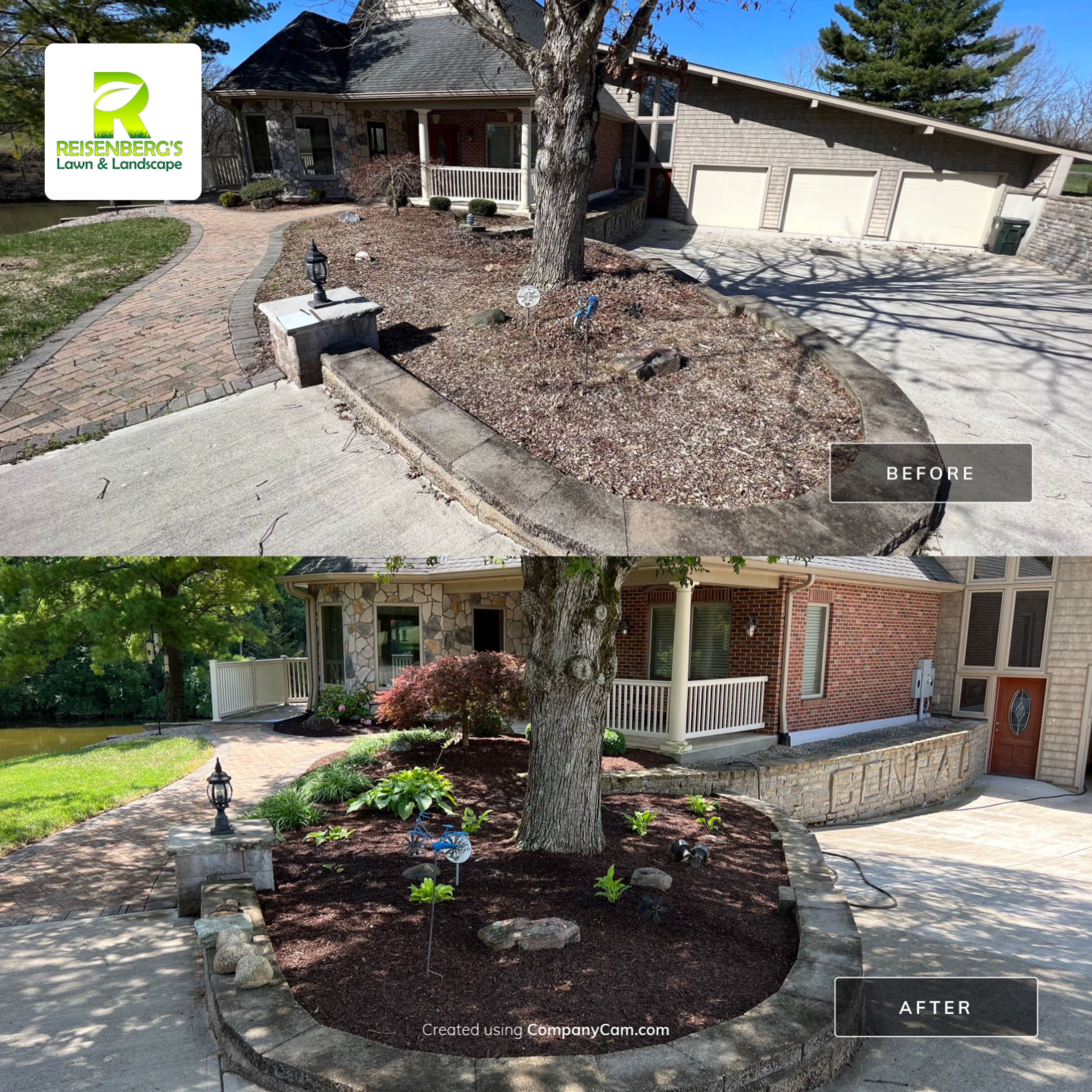 Tear Out, Plant Install & Mulch by Reisenberg’s Lawn & Landscape, LLC