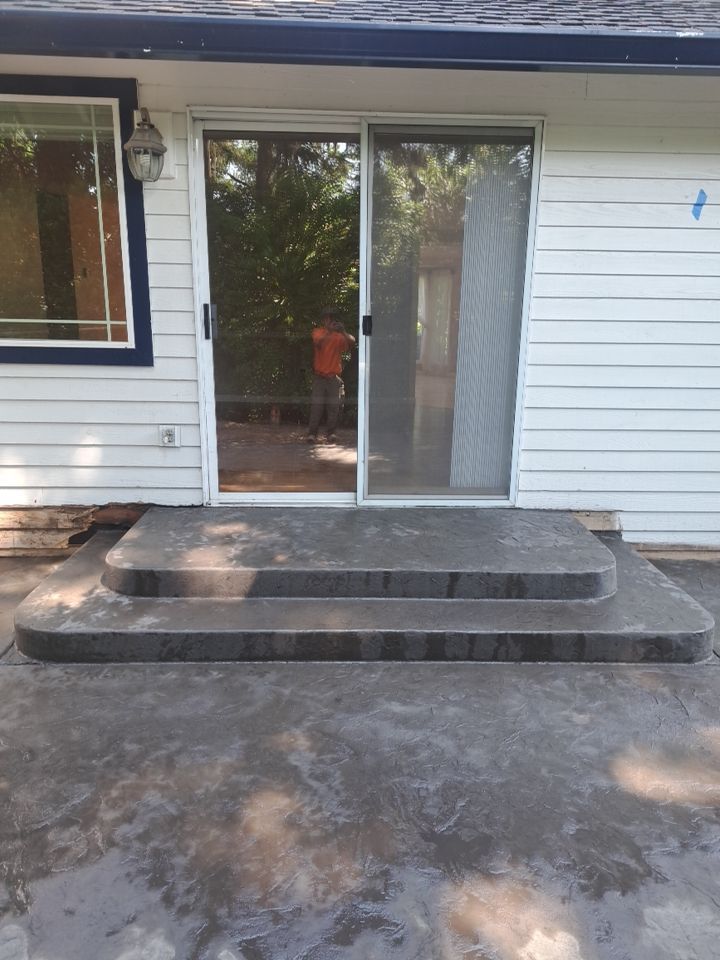 Luo | Colored Stamped Concrete Patio by Jireh Asphalt & Concrete Inc 