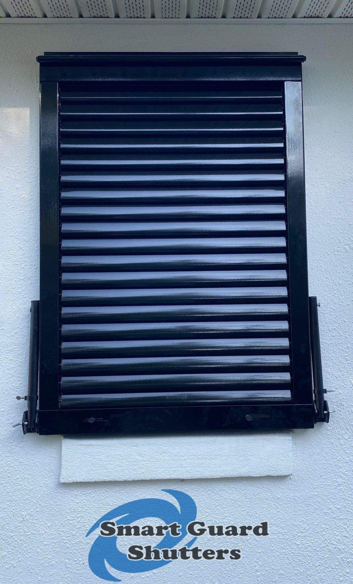 Impact Bahamas in Jet Black by Smart Guard Shutters