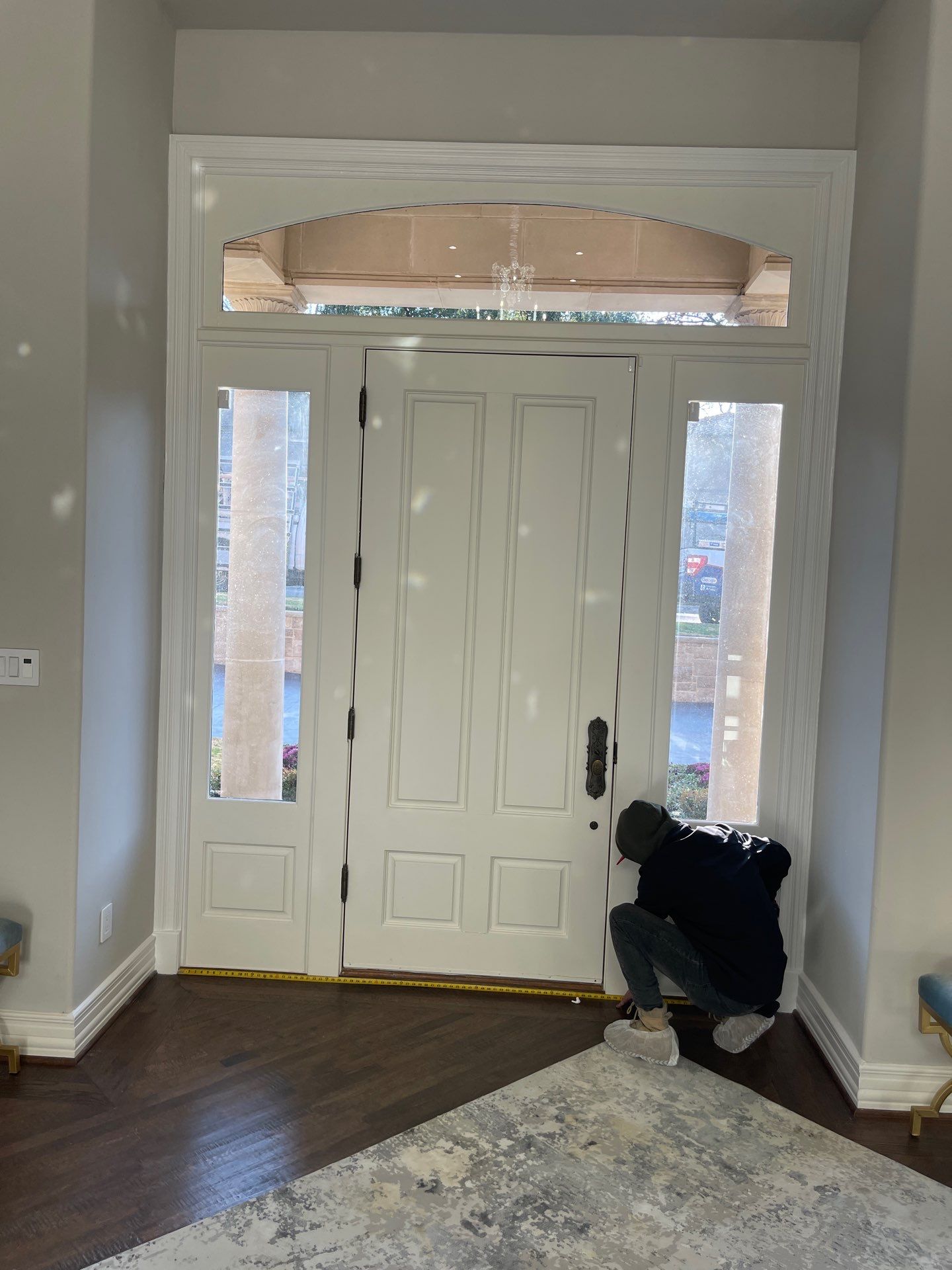Modern Matte Black Front Door Installation in Dallas by Solara Custom Living