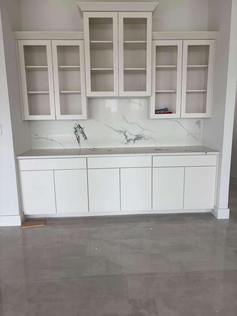 A home with a mix of quartz options by Mena stone surfaces