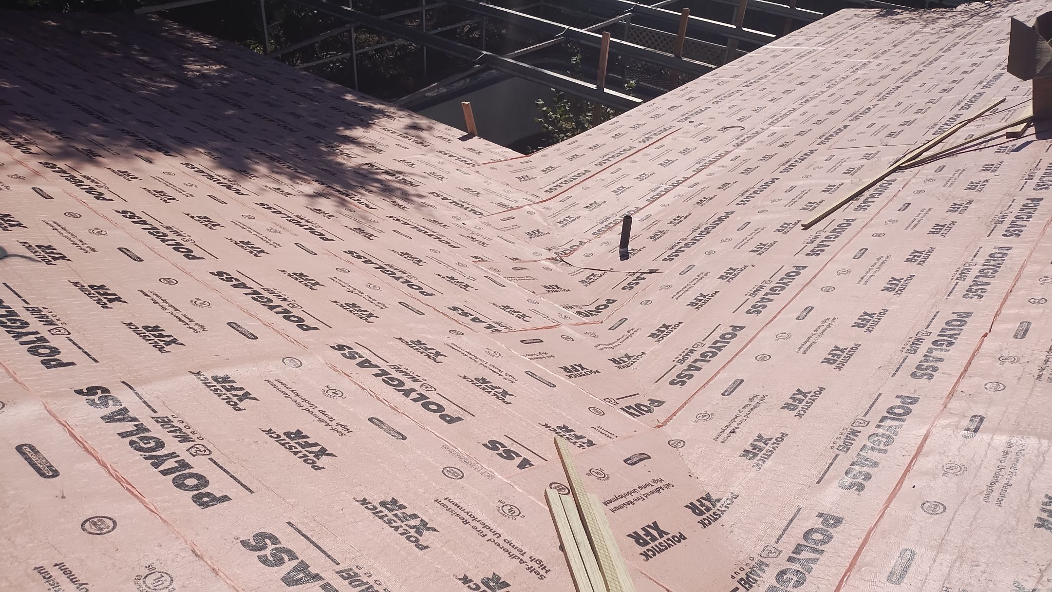 Residential Roofing Installation using 1" Nail strip metal roof by BLUES BROTHERS ROOFING