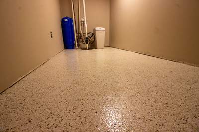 Basement Floor using Driftwood