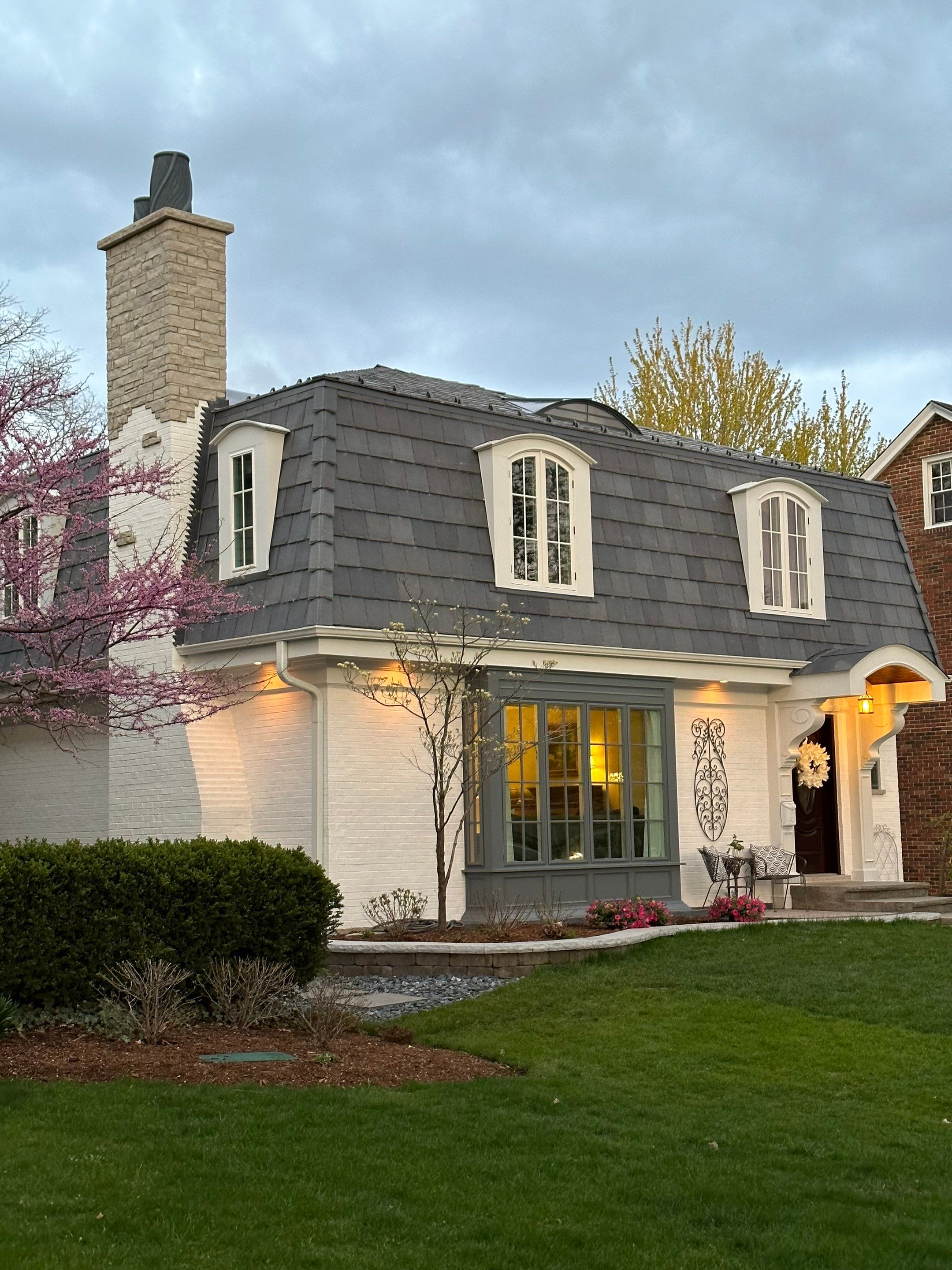 Elmhurst Home Exterior Renovation with Hardie Siding and New Portico by Great American Exteriors