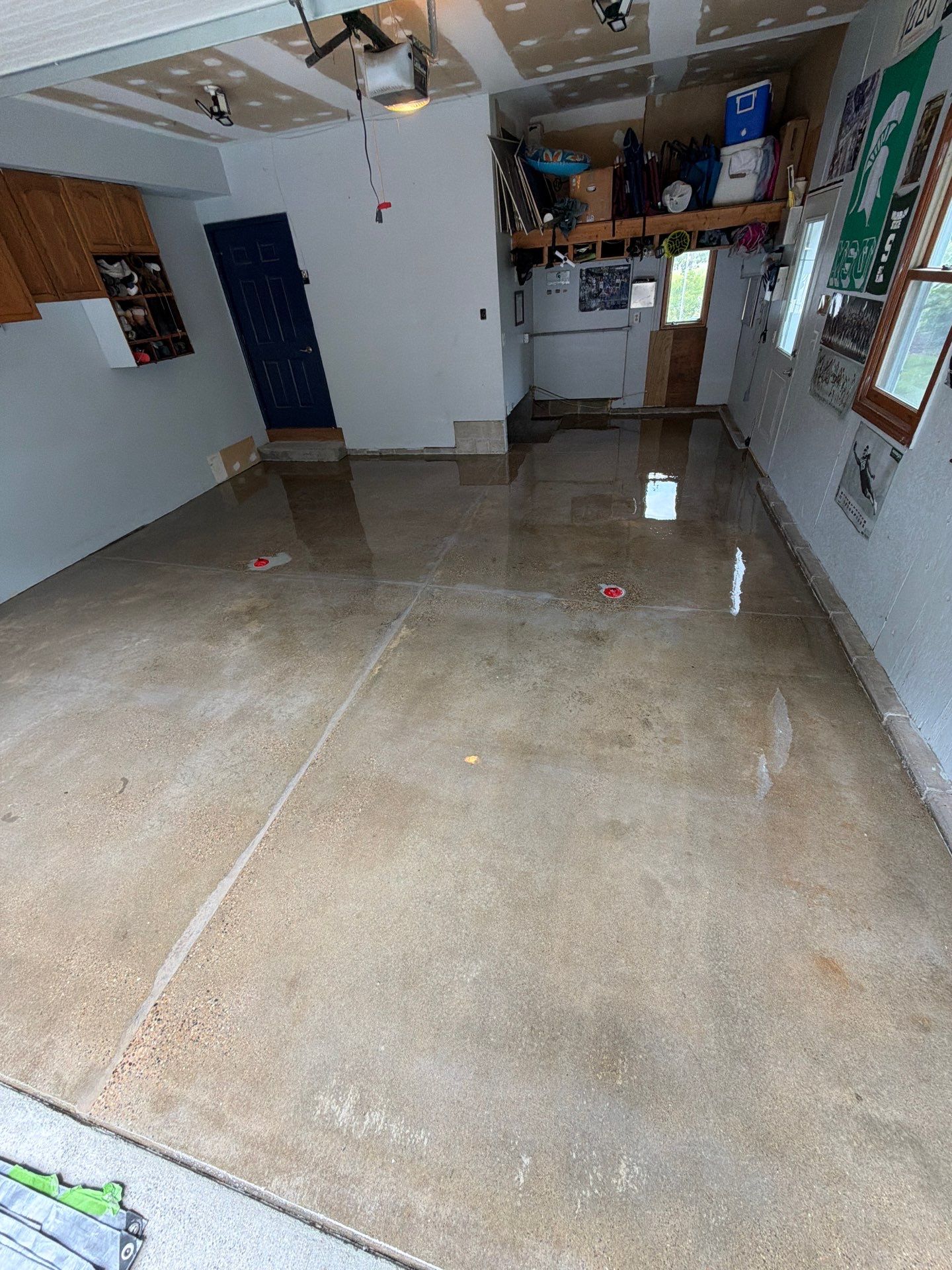 Custom Speckled Epoxy Flake Floor Installation in Grand Haven by Gordon Painting