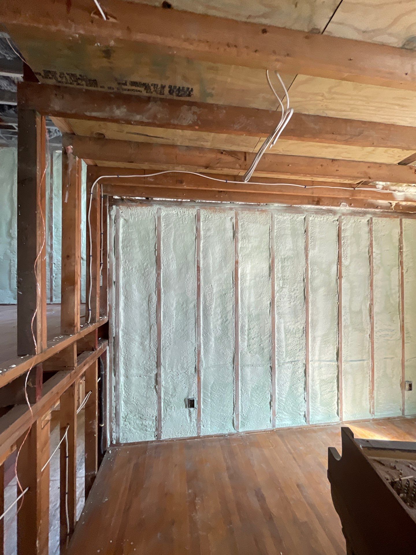 Basement Exterior Walls using Closed Cell Spray Foam by NYS Foam & Energy
