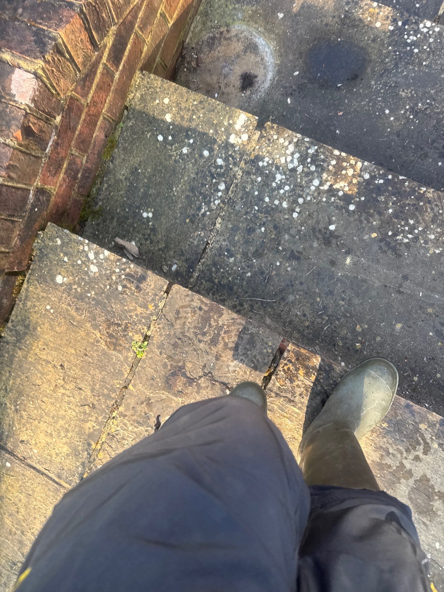 Patio Area Spring Clean using 18inch Whirlaway FSC by Ges Exterior Cleaning ltd