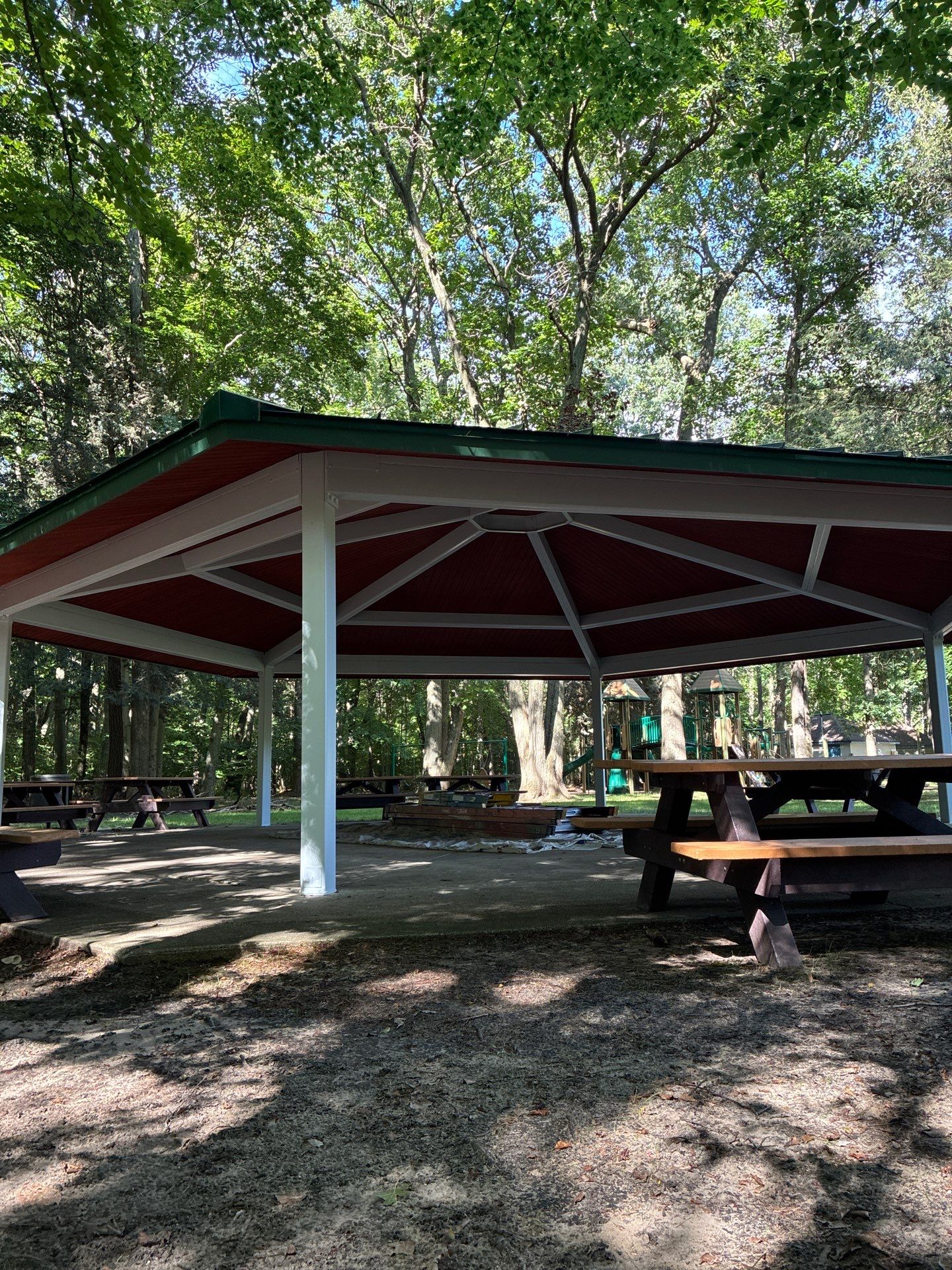 Grand Haven Park Pavilion Painting and Wood Ceiling Refinishing by Gordon Painting