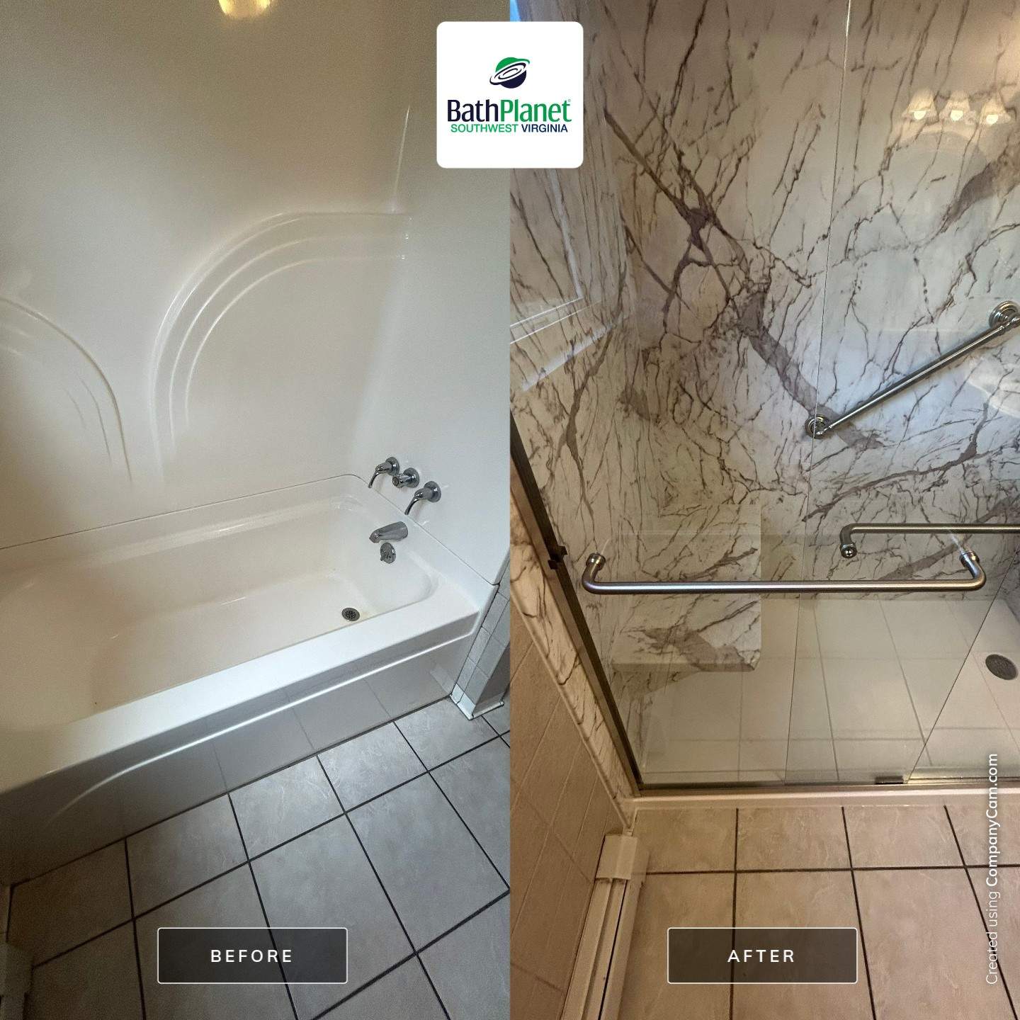 Tub to Shower in Tuscany by BathPlanet SW Virginia