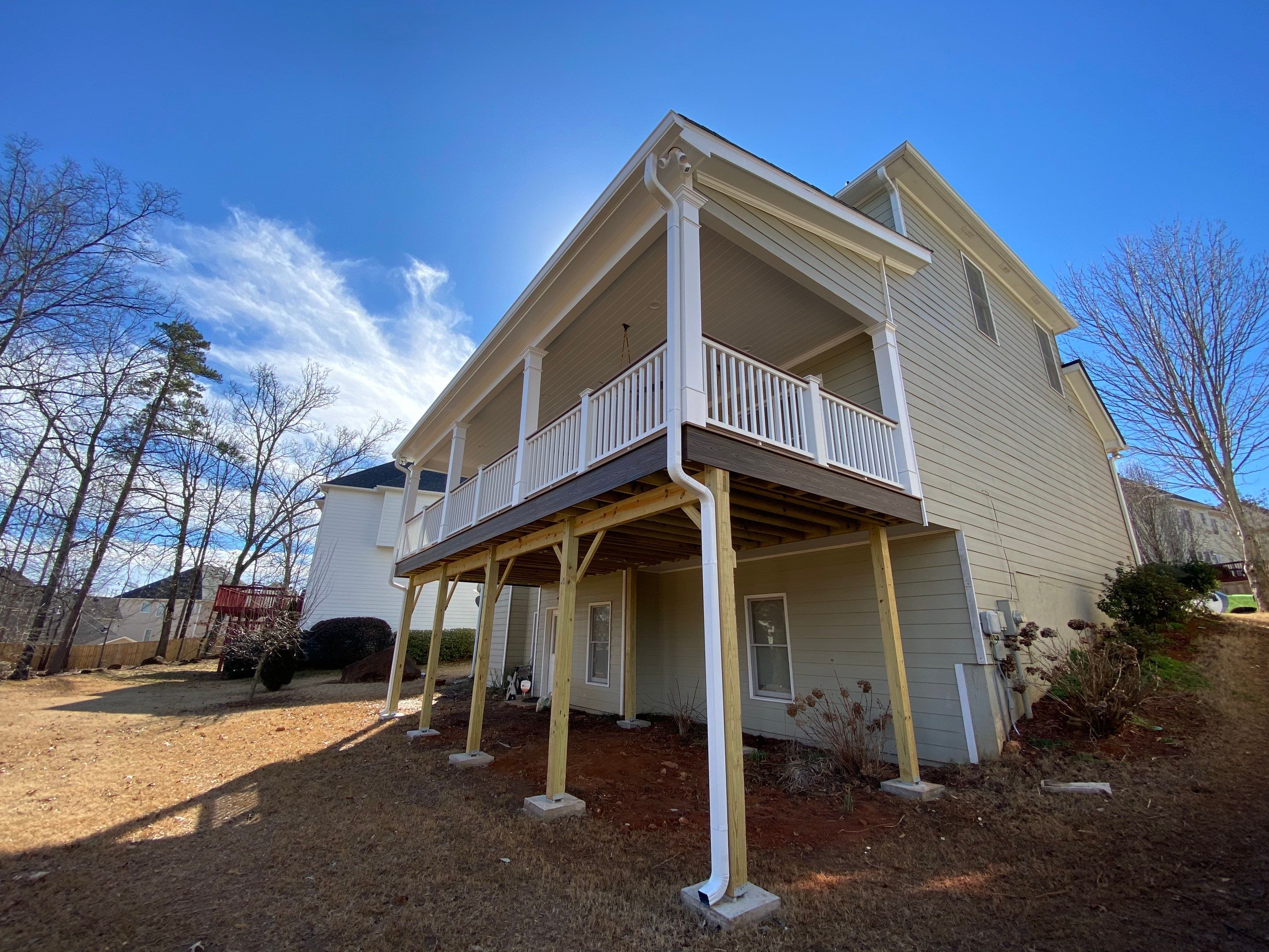 Custom Elevated Covered Porch Addition in Kennesaw by Swift Home Renovations 