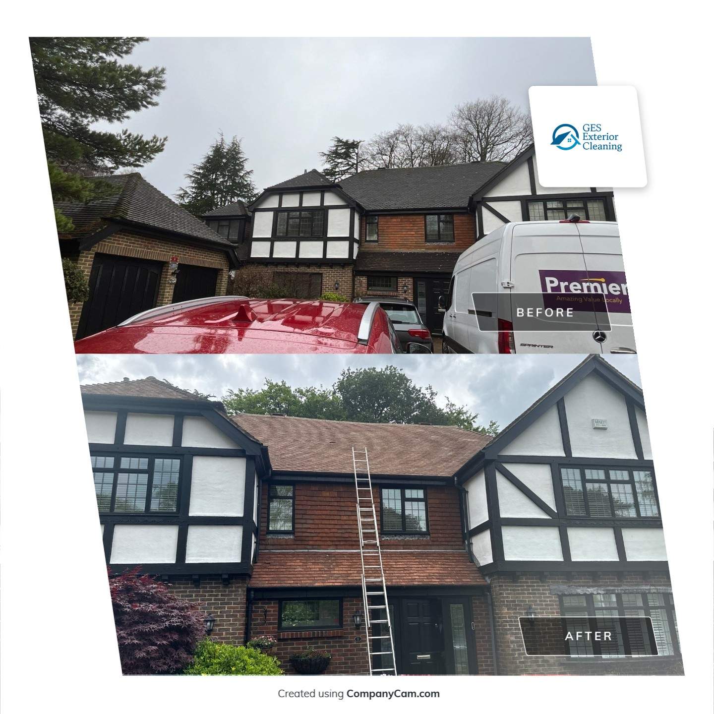 Roof Clean and Biocide Treatment using Honda 15lpm Low Pressure Washing Machine by Ges Exterior Cleaning ltd