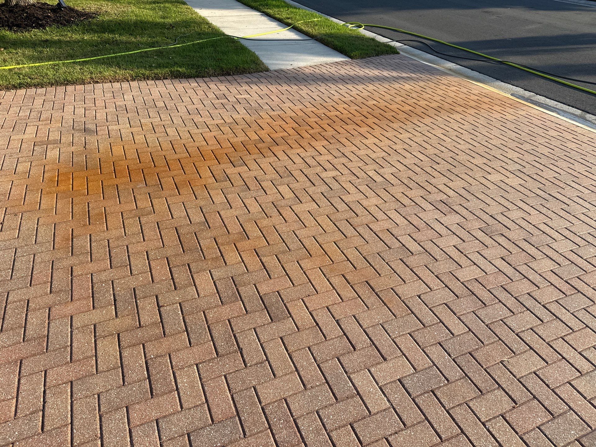 Paver Driveway & Rust Stain Removal – Oakleaf Hammock Community, Ellenton, FL by Sunshine AquaWash