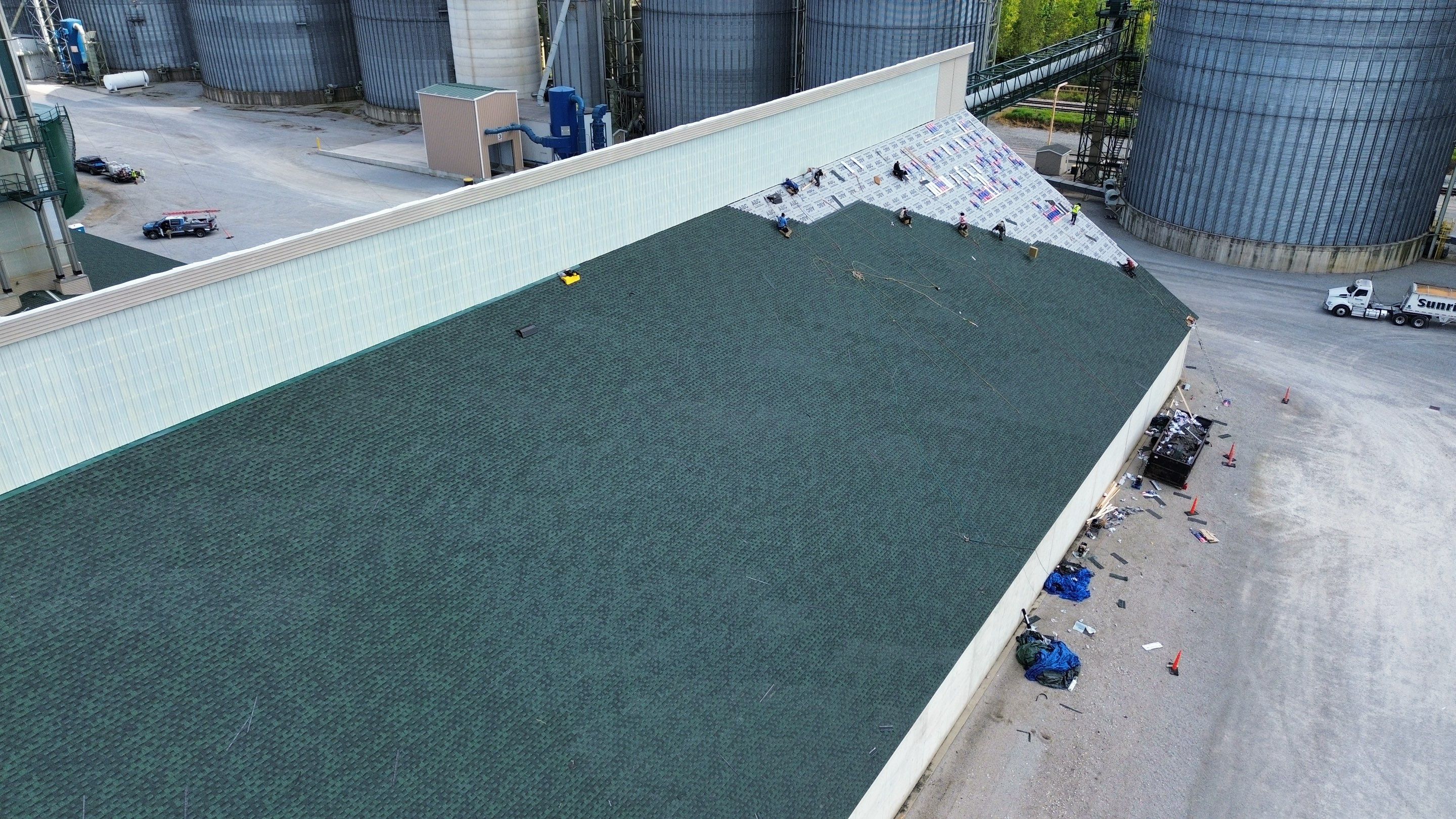Commercial Roofing Installation using Timberline HDZ Shingles - Hunter Green by RoofX 