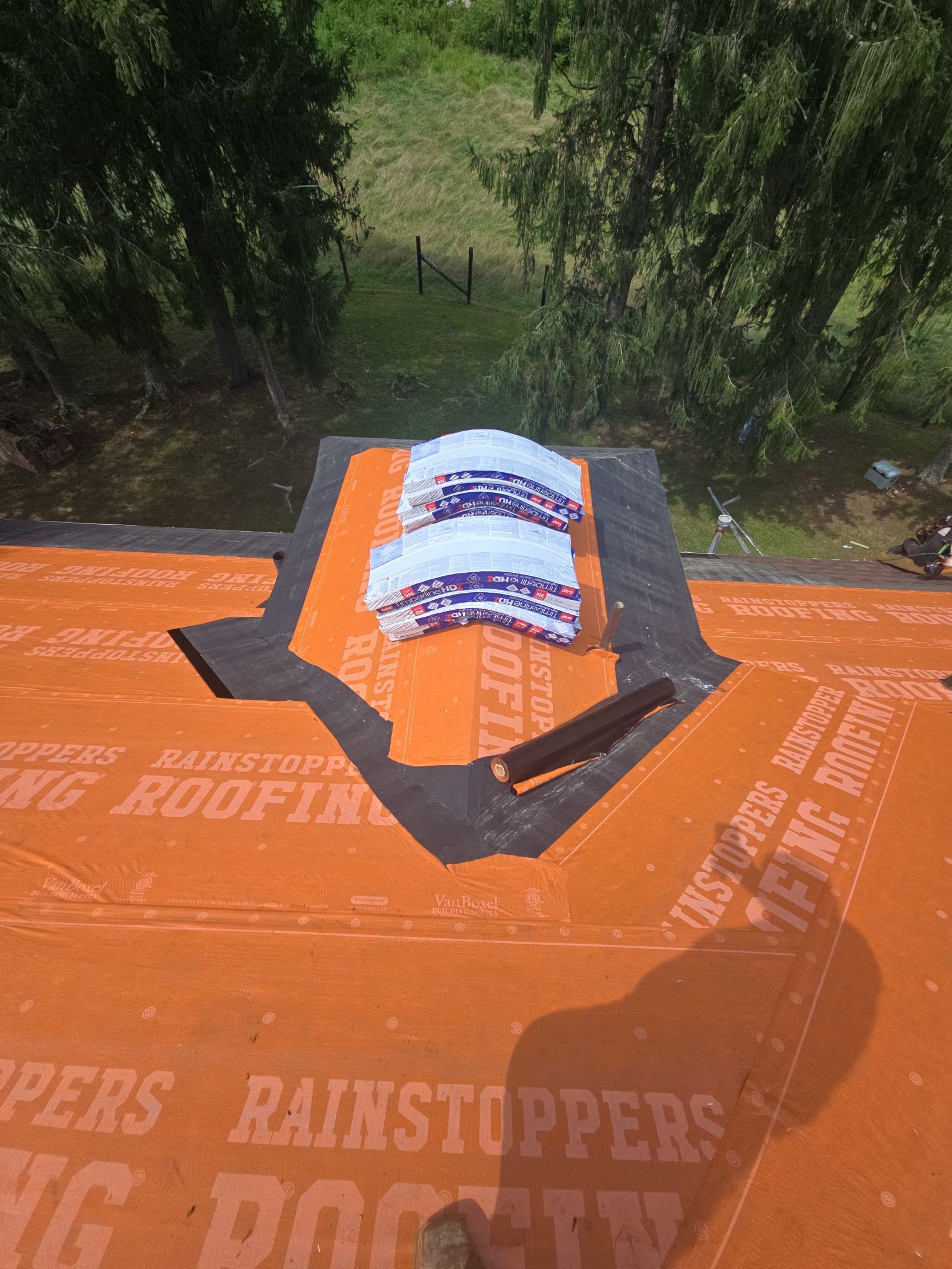 Residential Roofing Installation using GAF TImberline HDZ Hickory by Rainstoppers Roofing