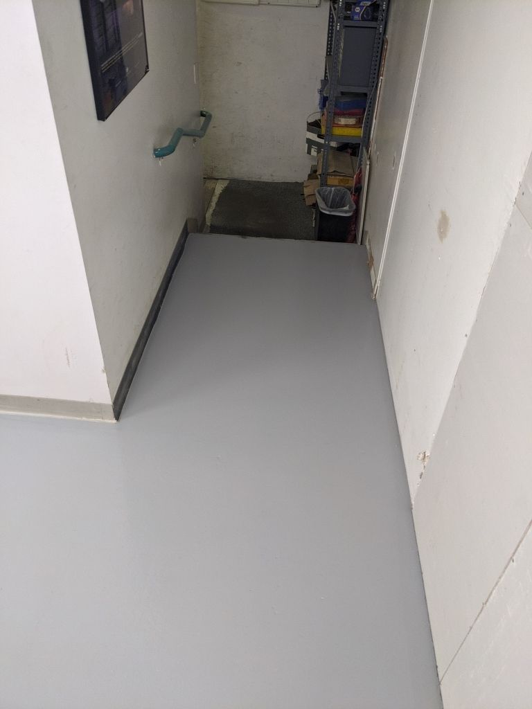 Commercial Flooring using Solid Haze Grey by Croc Coatings, LLC