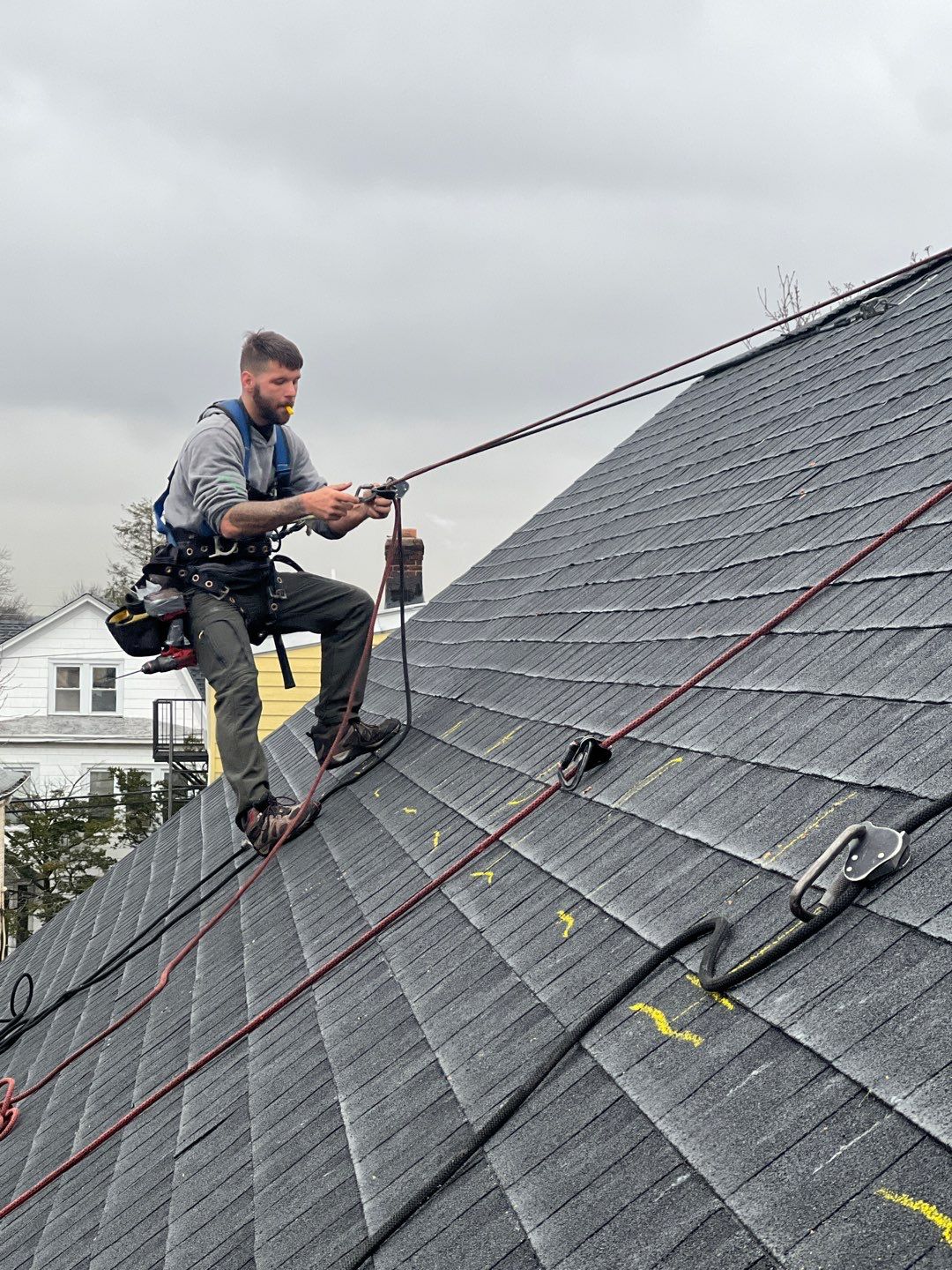 Solar Panel Installation using Wires by Infinity Solar Systems
