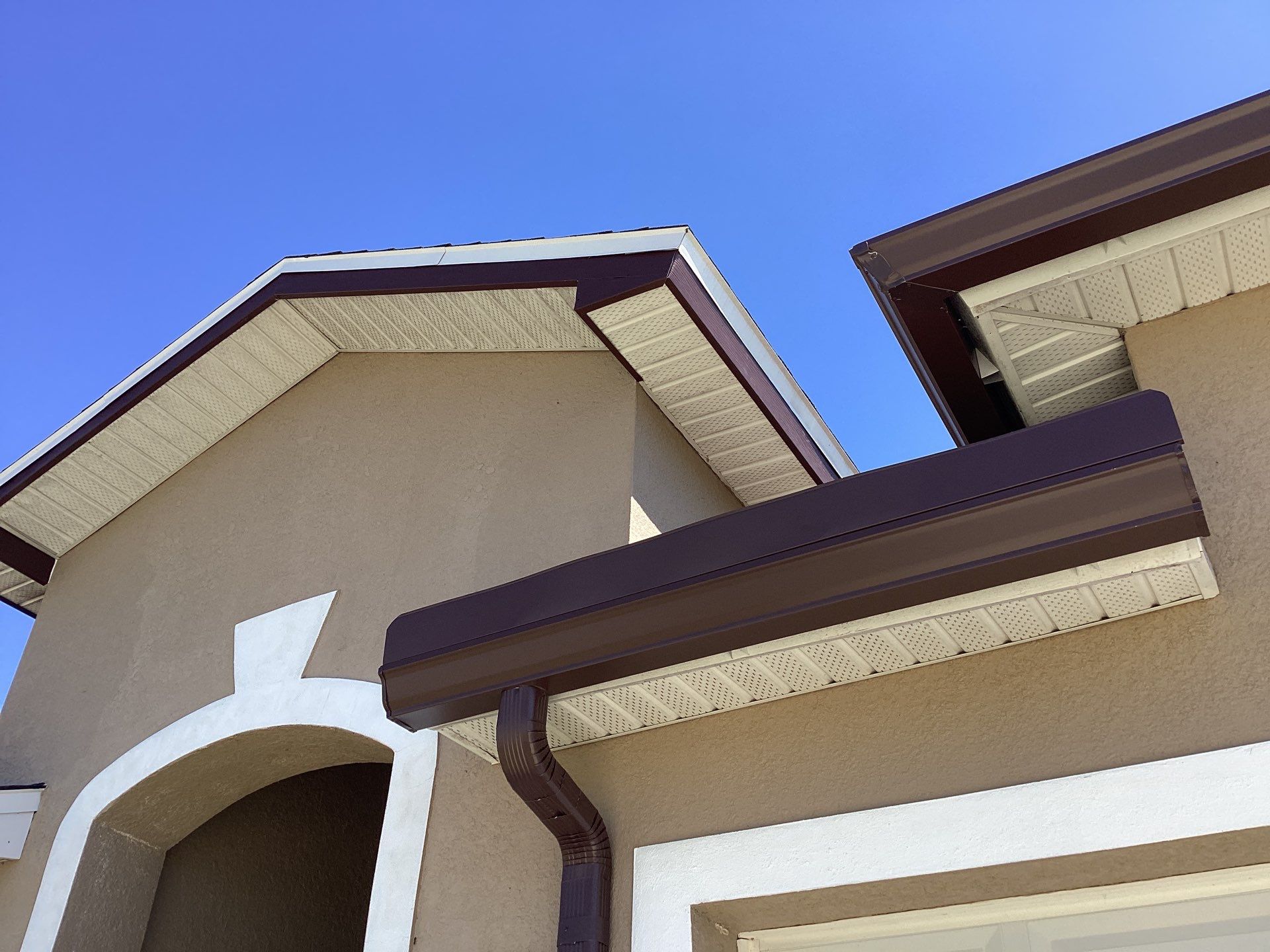 Royal Brown Seamless Gutters in Cape Coral FL by Gutter Professors