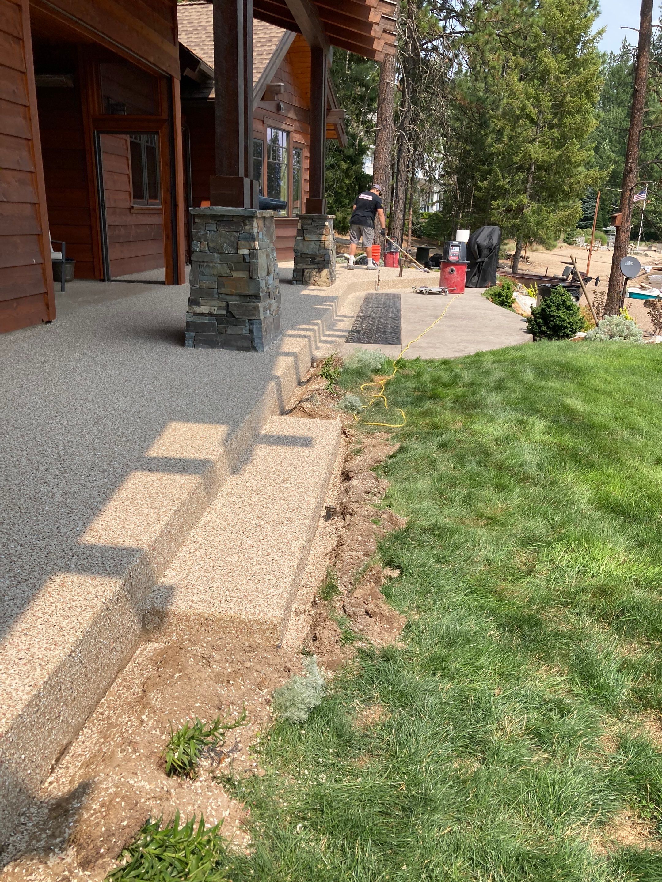Patio and Walkway using Pecan and the Penntek Evolution Flooring System by Croc Coatings, LLC