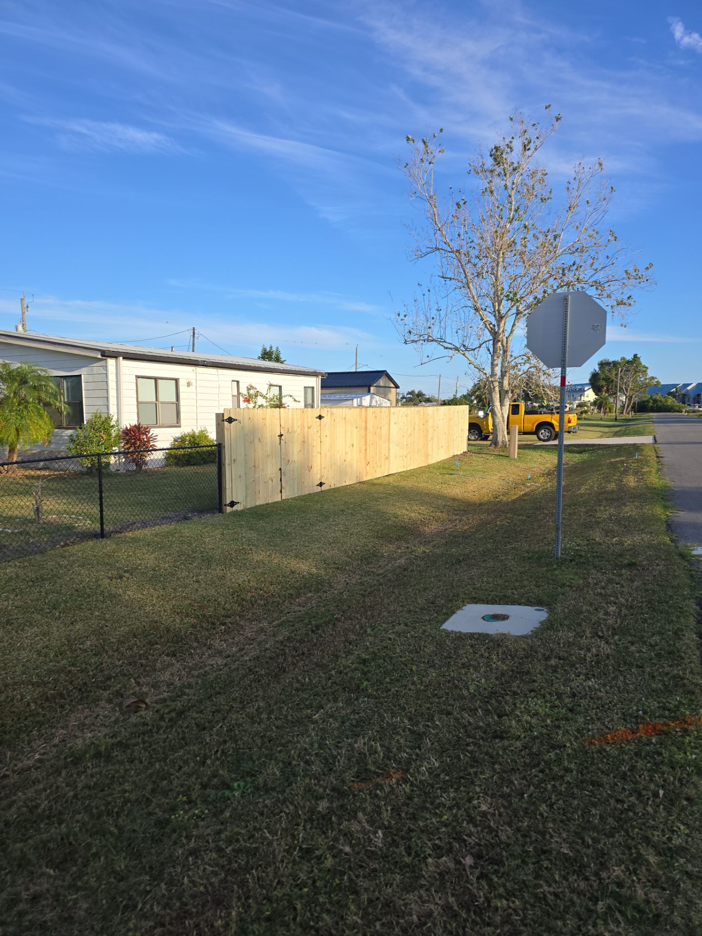Wood and Chain Link Fence in Port Charlotte by True Fence LLC