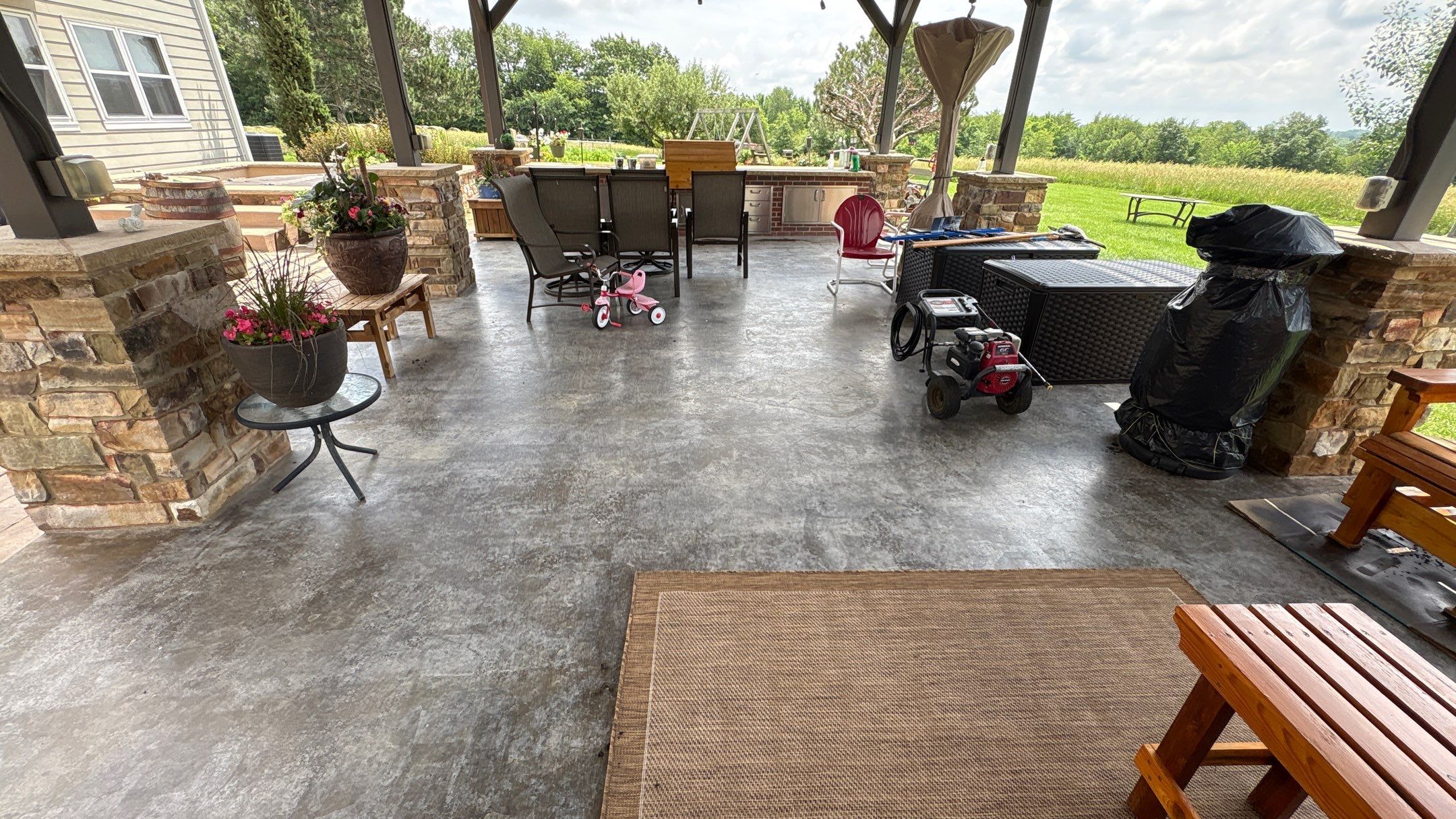 Custom Back Patio Resurface - Kearney, MO by Big Red Decorative Concrete, LLC