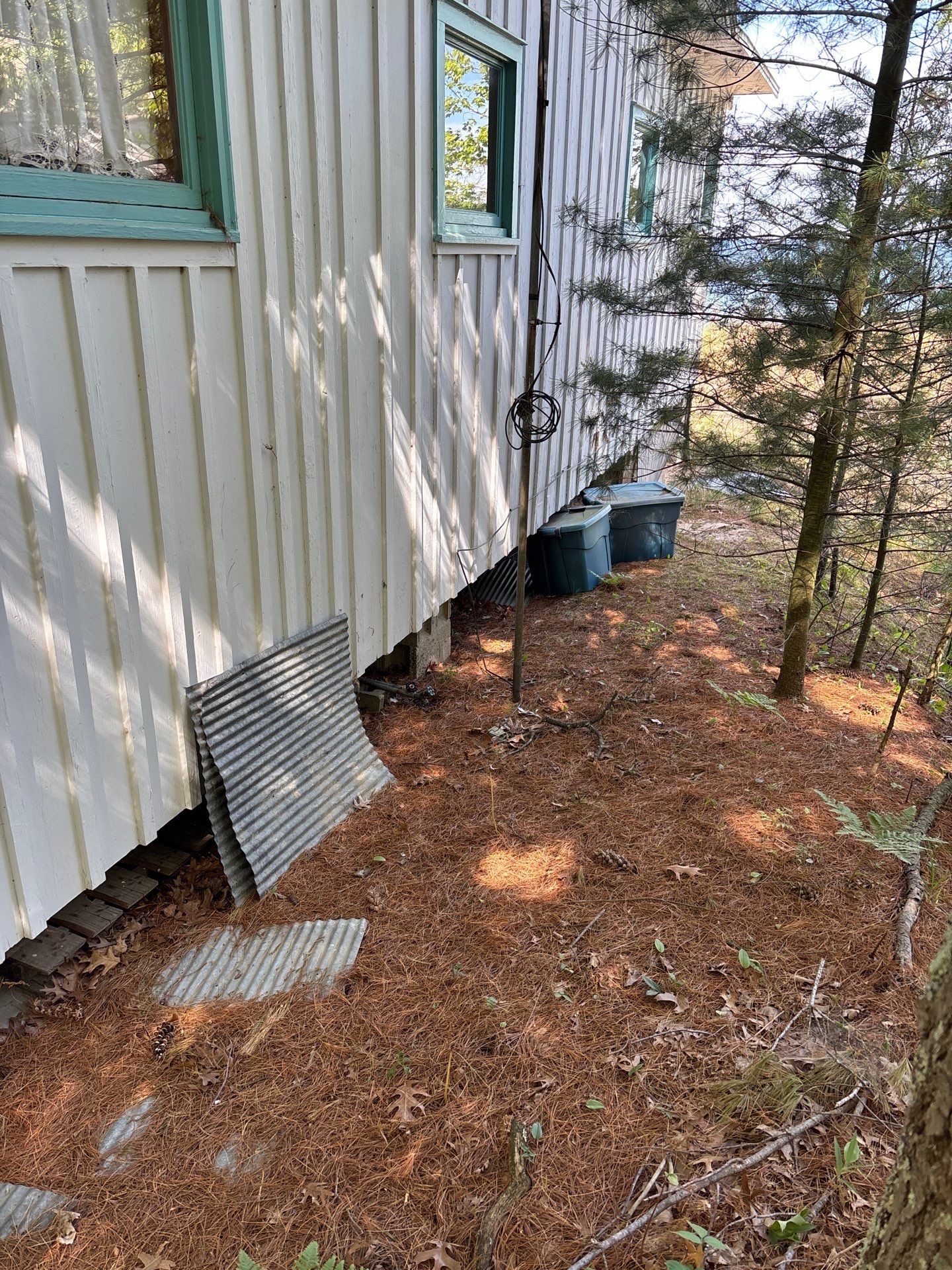 Lakeside Cottage Exterior Painting and Teal Trim Restoration in Mears by Gordon Painting