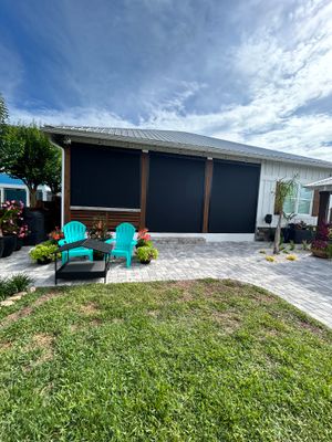 Motorized Fenetex Screen Installation for a Panama City Outdoor Patio