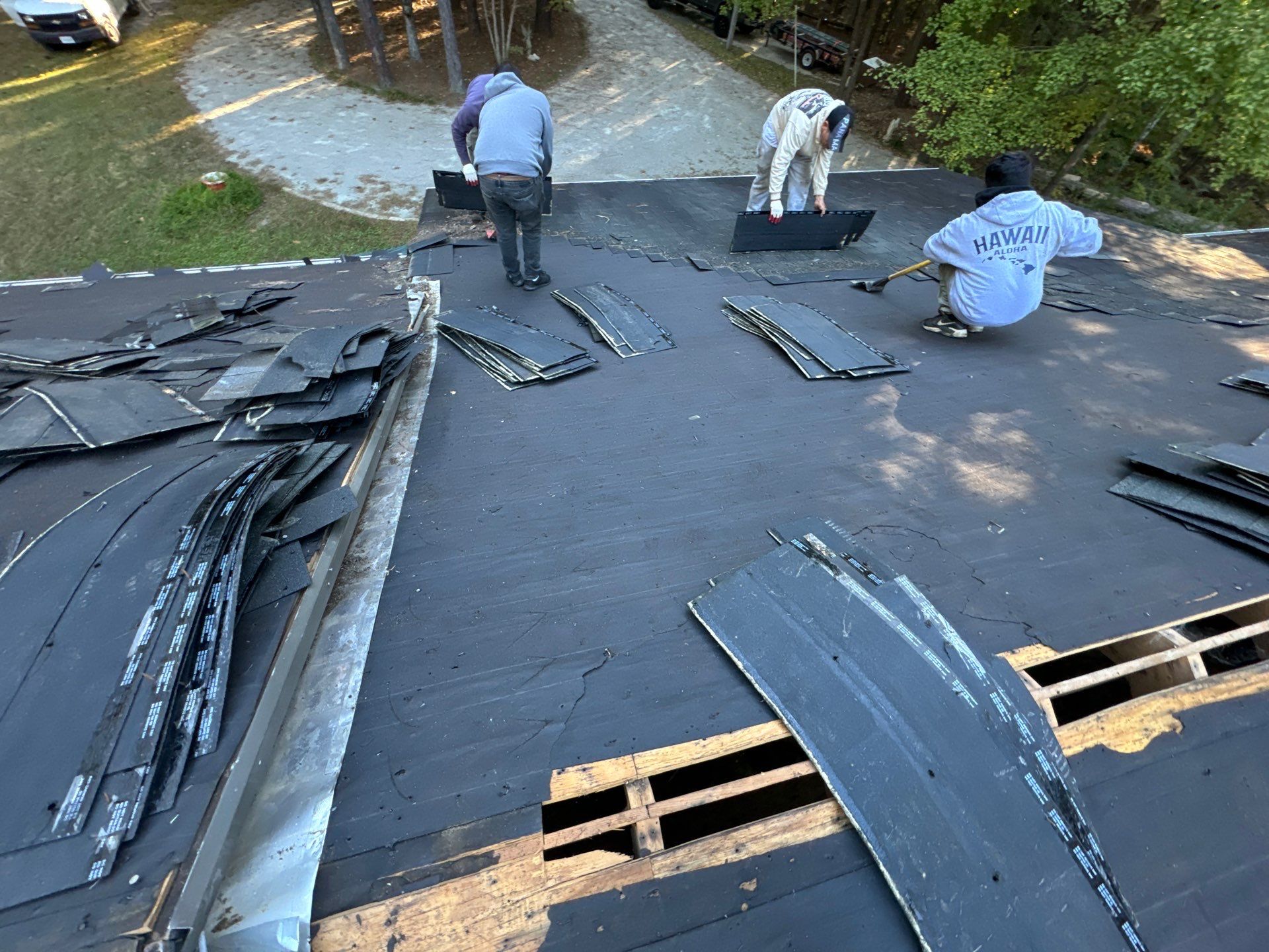 Architectural Shingle Roof Replacement and Chimney Flashing in Amelia Court House by Cade Construction