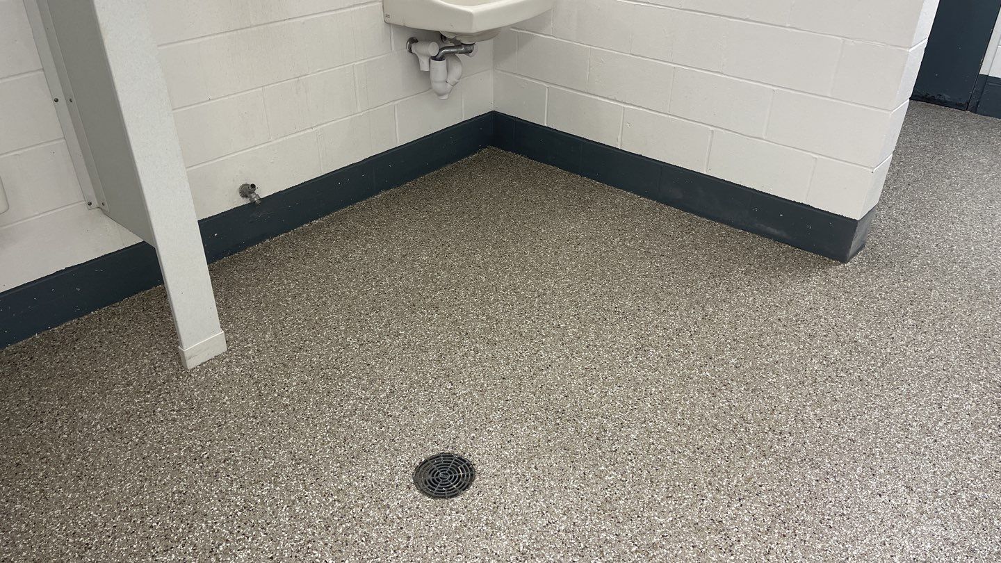 Park Restroom Floors using Pebble Beach by Your1DayFloor.com