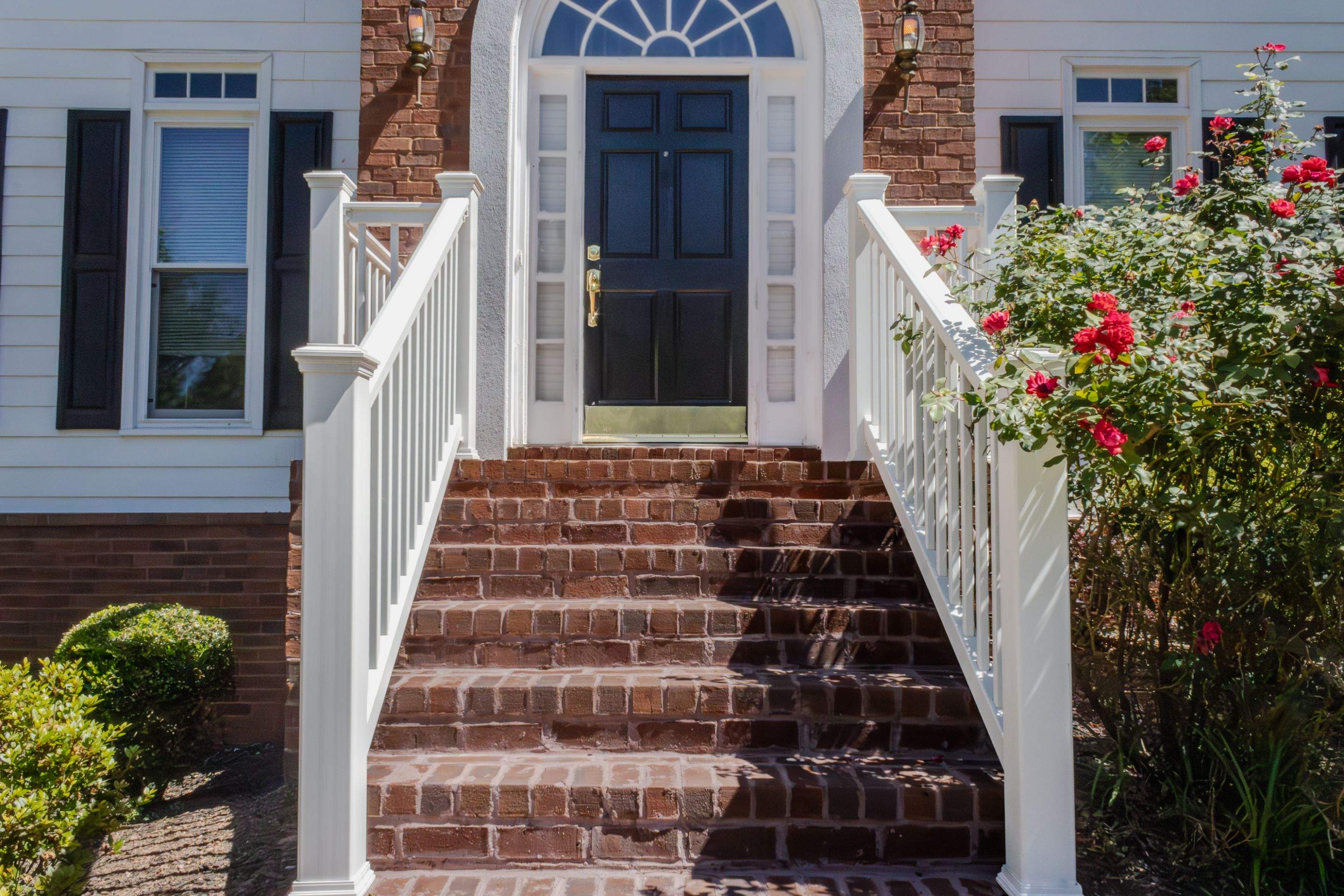 Front Porch Railing Replacement using Trex White Composite Railing by Nelson Exteriors