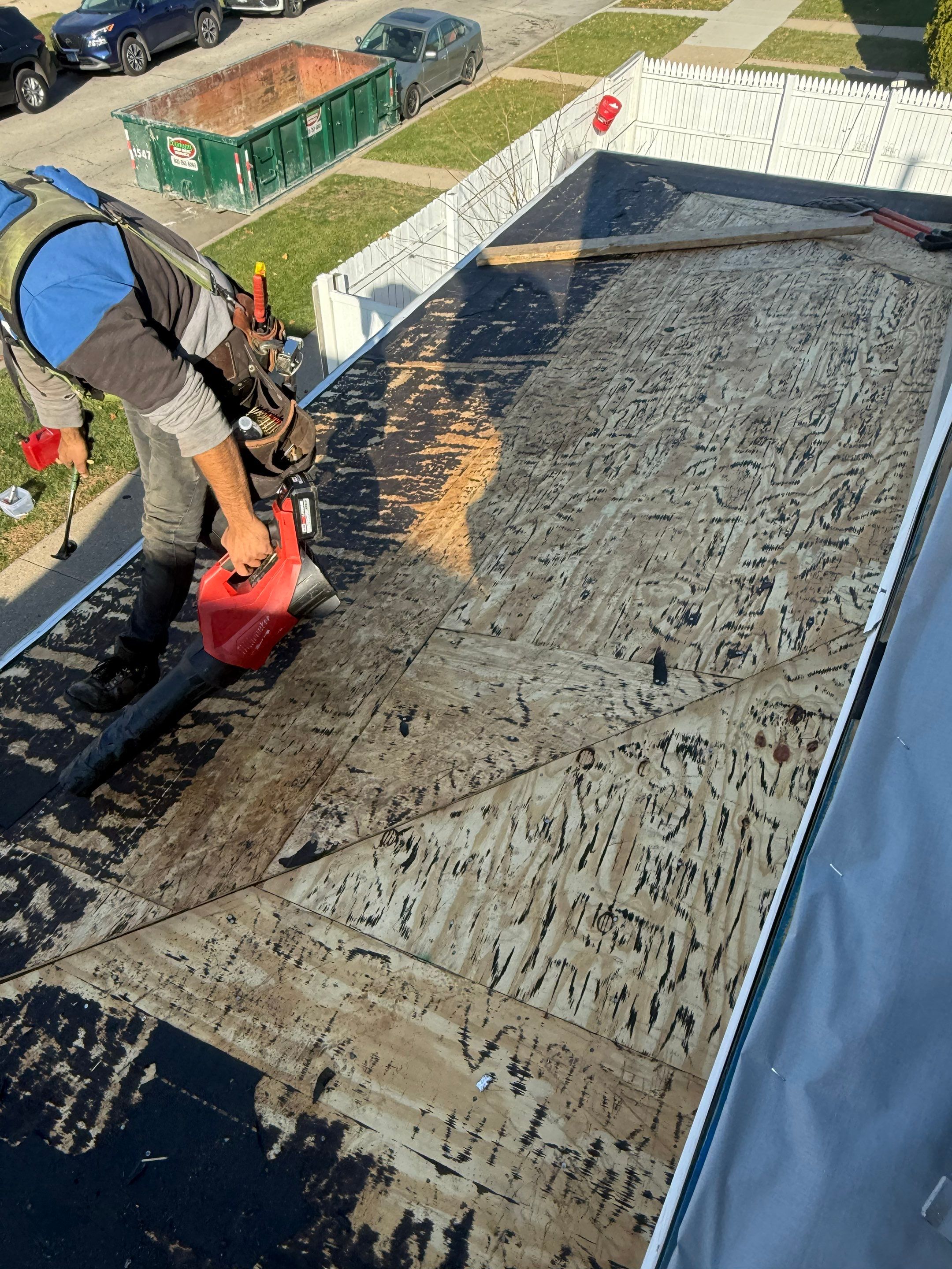 Roof replacement and interior repair by wind damage by Just Brilliant Restoration JBR