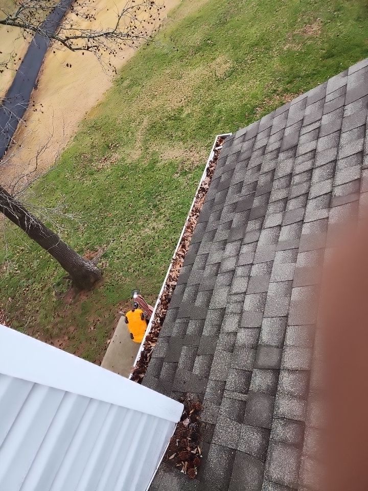 Gutter Cleaning using water by Power Wash Masters LLC