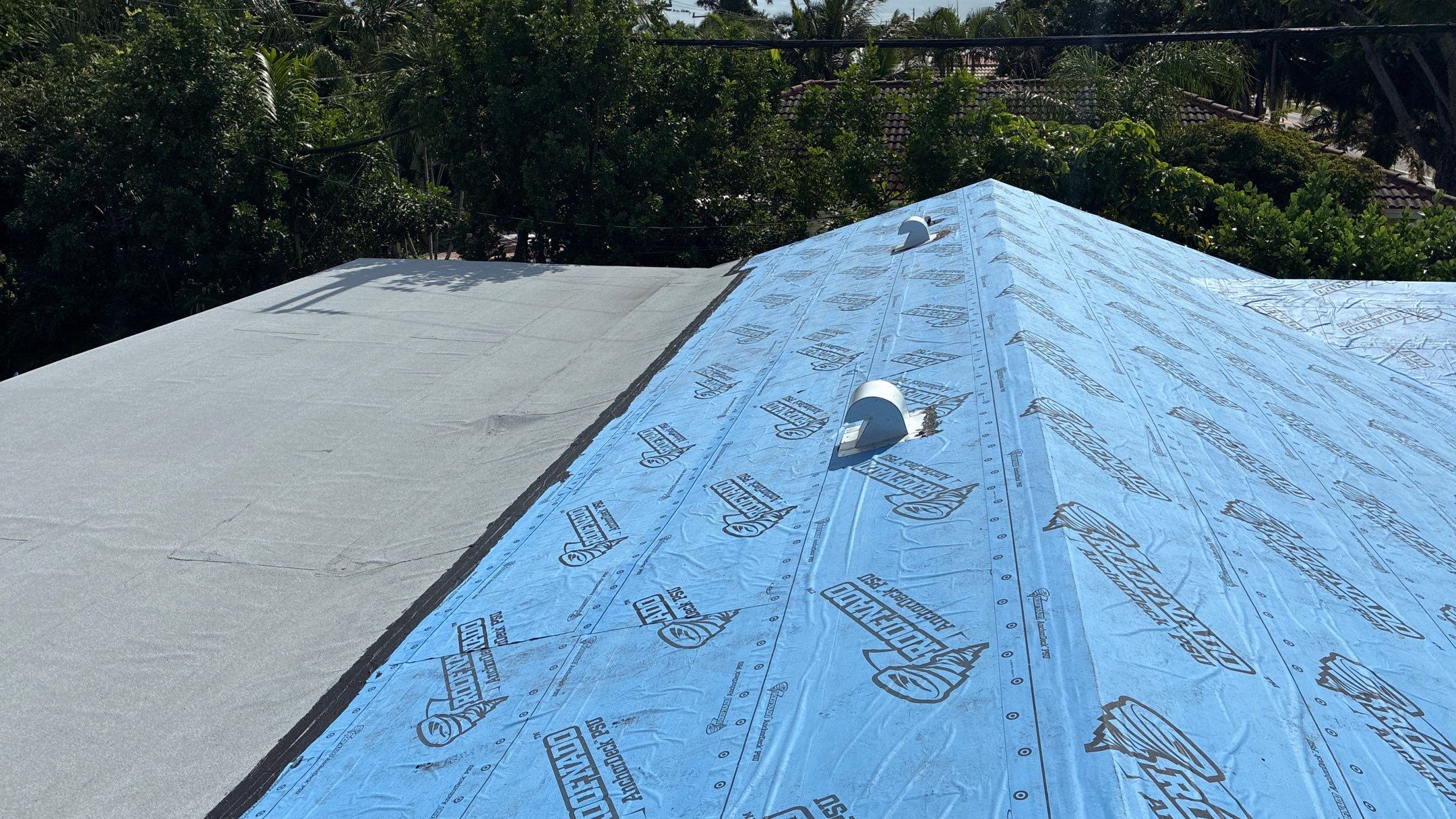 Residential Roofing Installation using 1" Nail strip metal roof by BLUES BROTHERS ROOFING