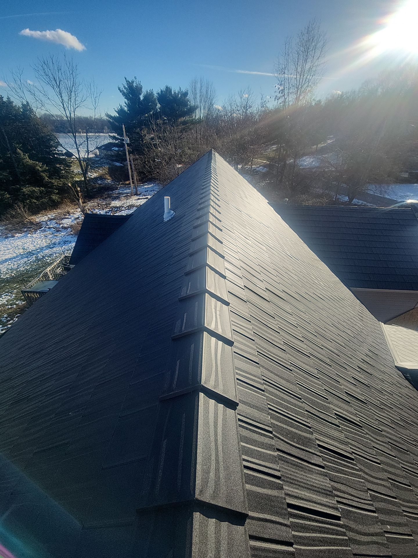 Metal Shake Shingle Roof and Gutter Installation in Angola, Indiana by 4Ever Metal Roofing