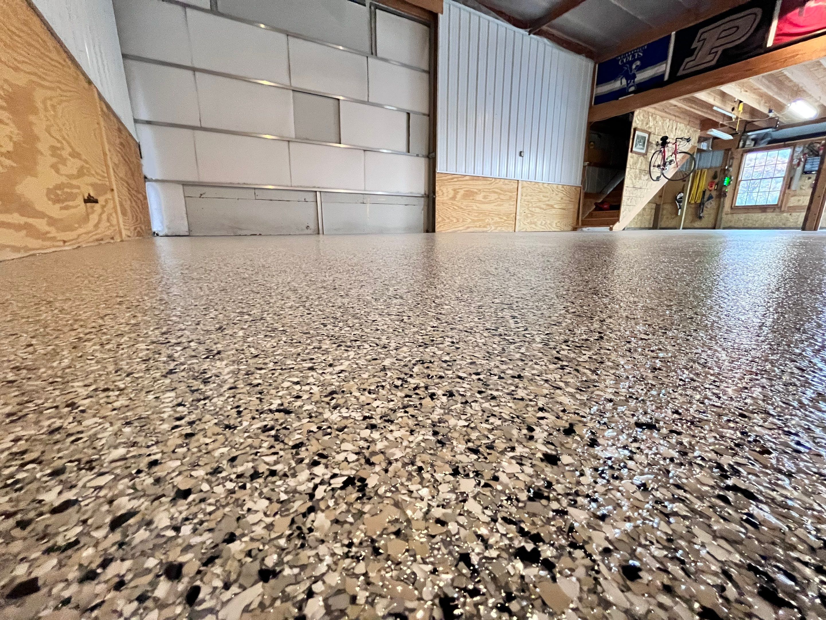 Gravel Flake Basement Floor  by Level 10 Coatings