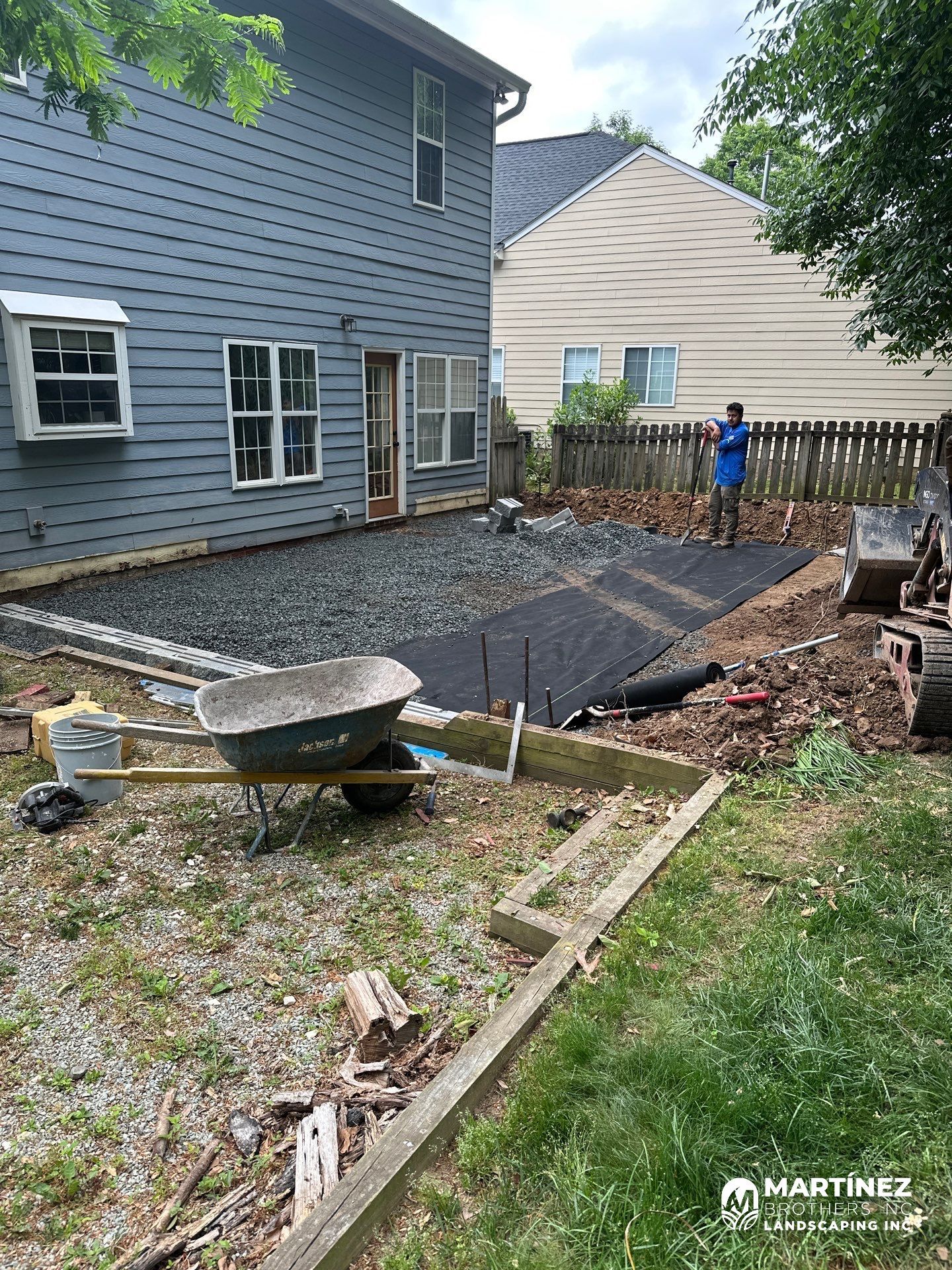 Paver patio with drainage in Durham by Martinez Brother’s Nc Landscaping Inc