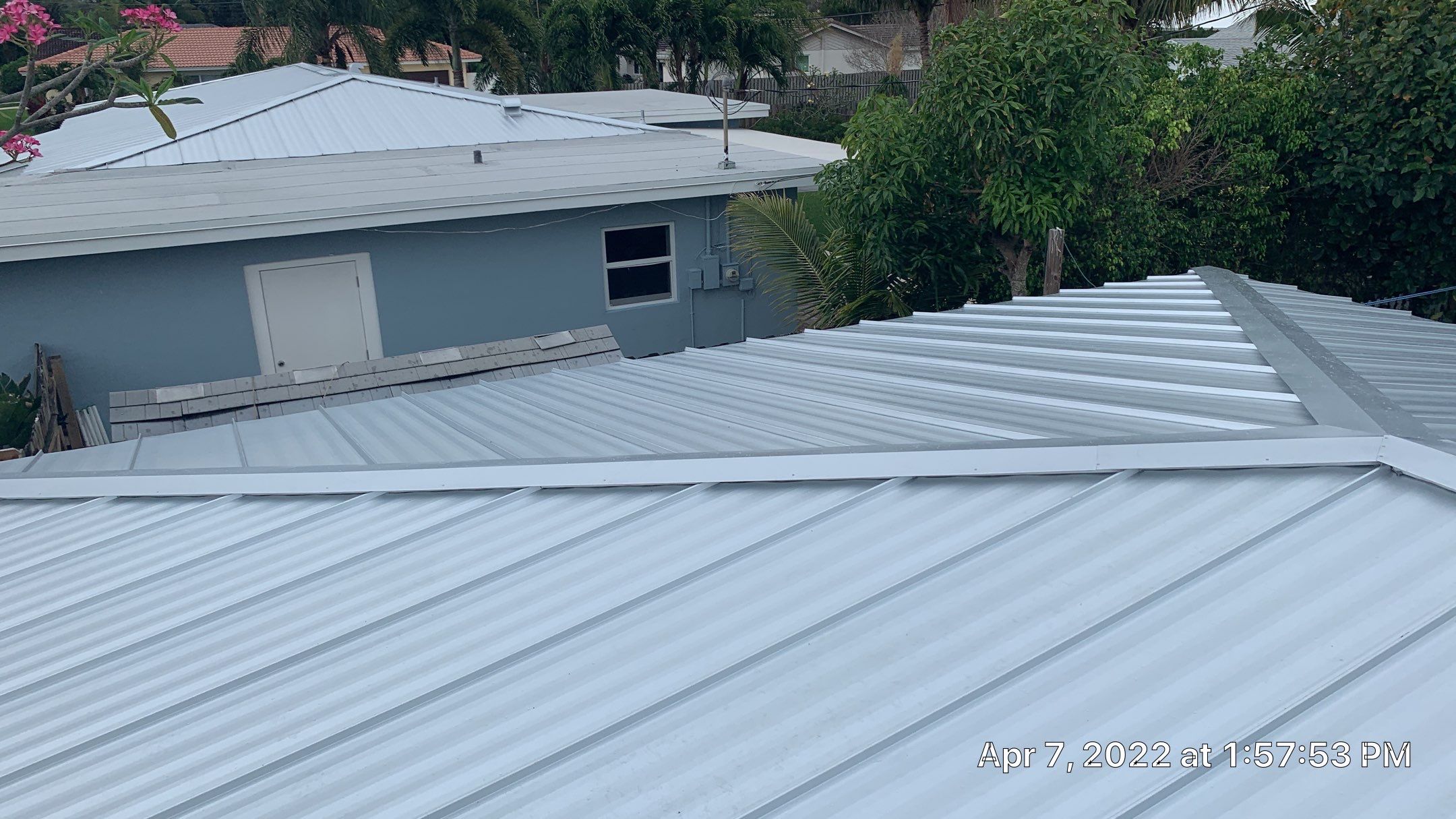 Residential Roofing Installation using 1" Nail strip metal roof by BLUES BROTHERS ROOFING