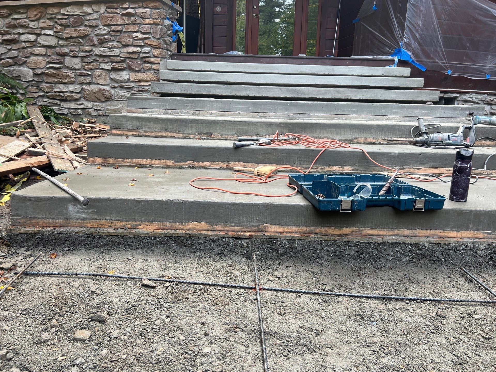 Pia | Custom Concrete Driveway, Walkway & Floating Steps by Jireh Asphalt & Concrete Inc 