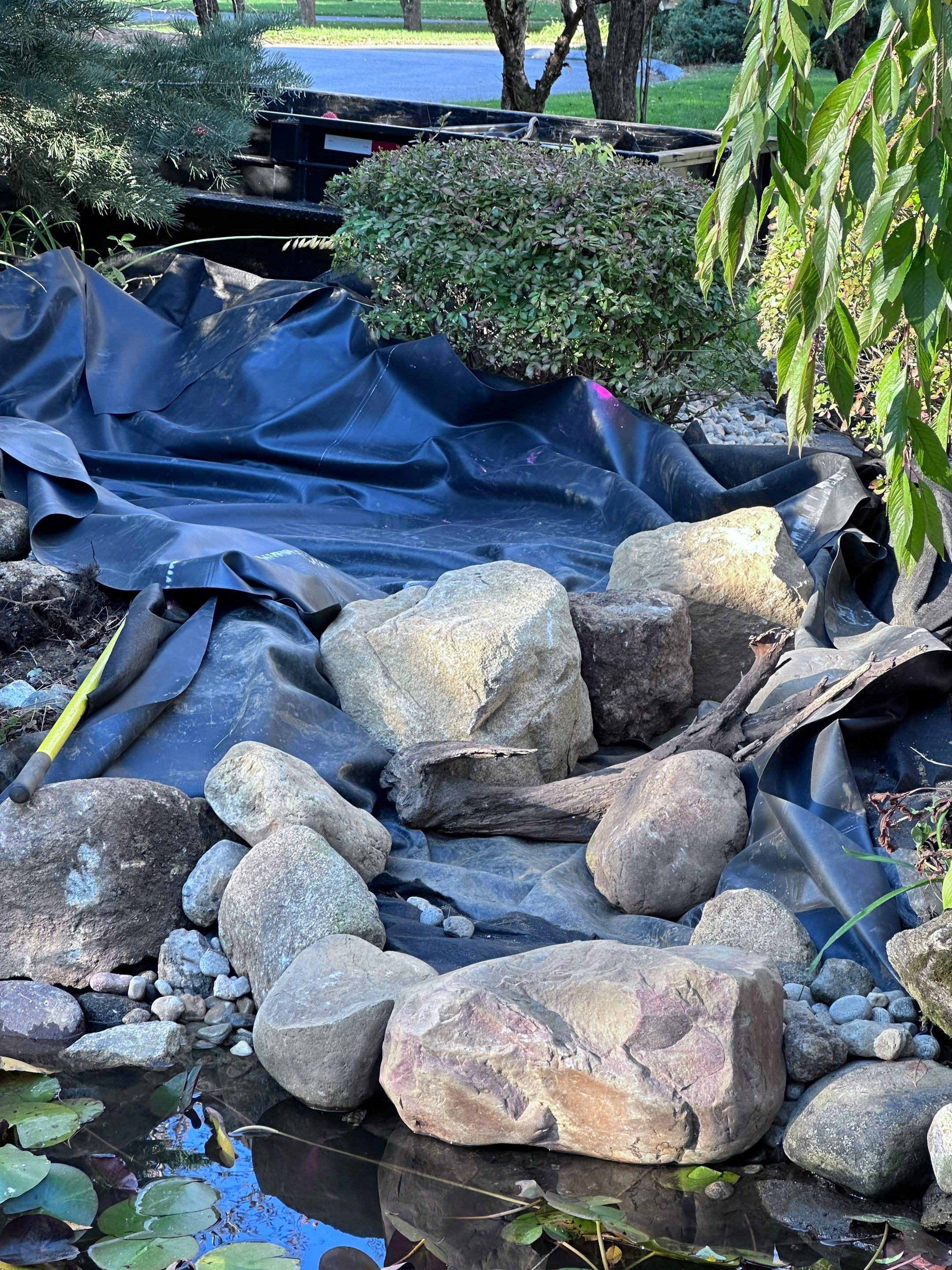 Waterfall Rebuild in Amherst by Wicked Water Gardens