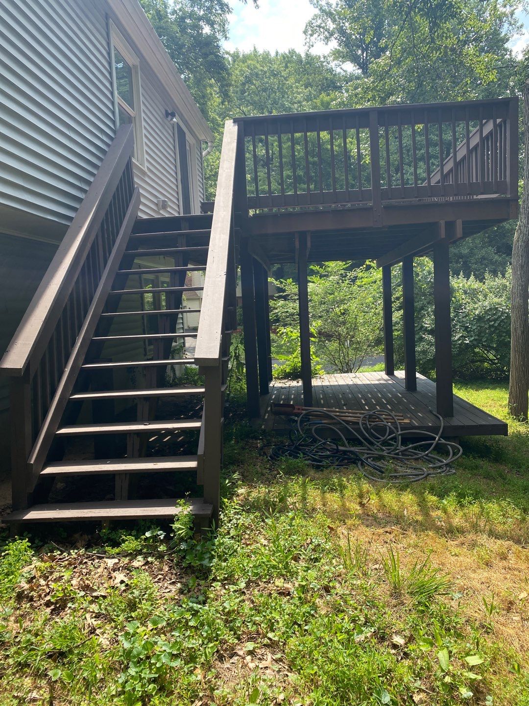 Deck Installation using wood by Jesus Master Handyman LLC 