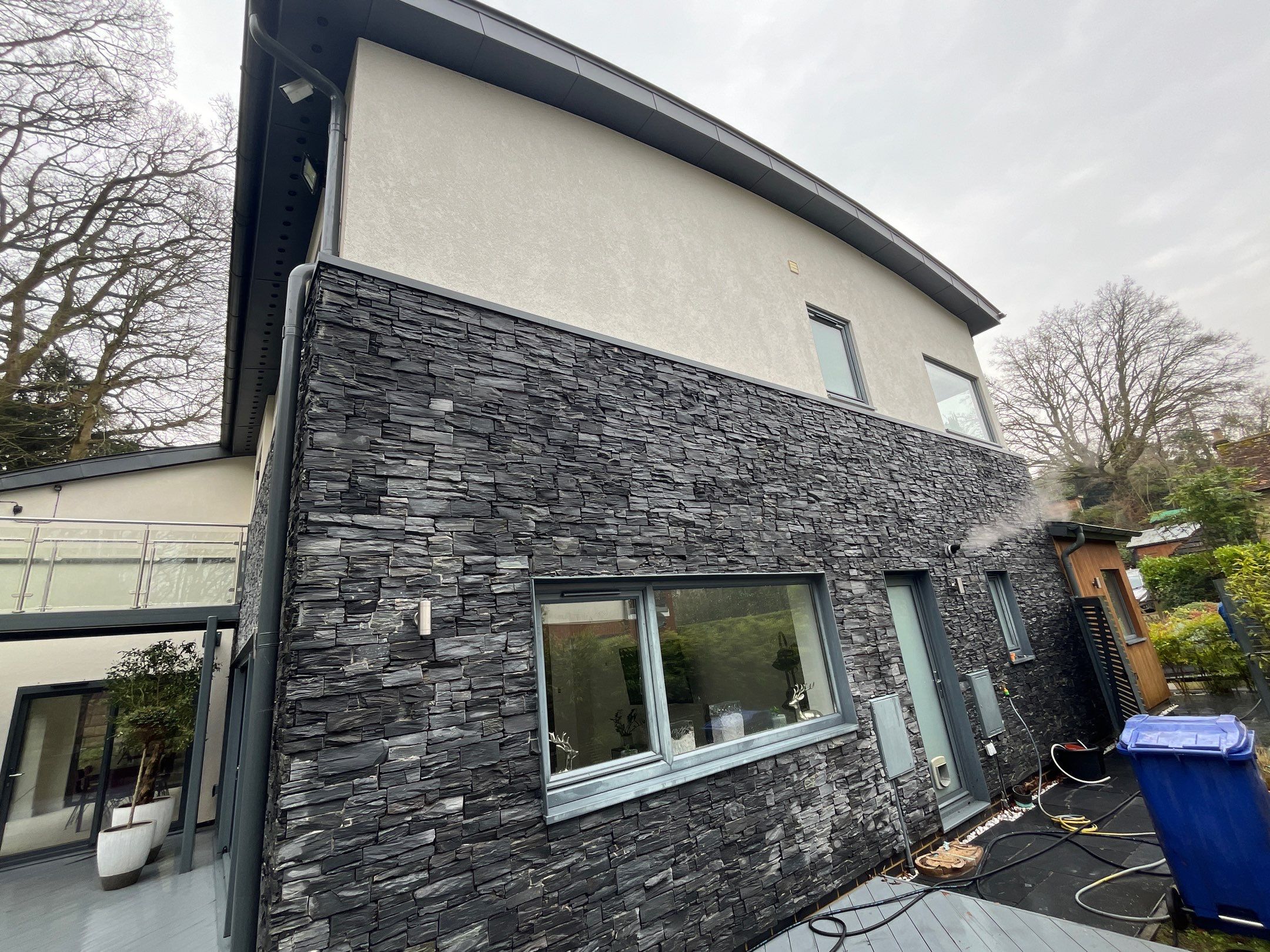 Render and patio clean using Honda 15lpm Low Pressure Washing Machine by Ges Exterior Cleaning ltd
