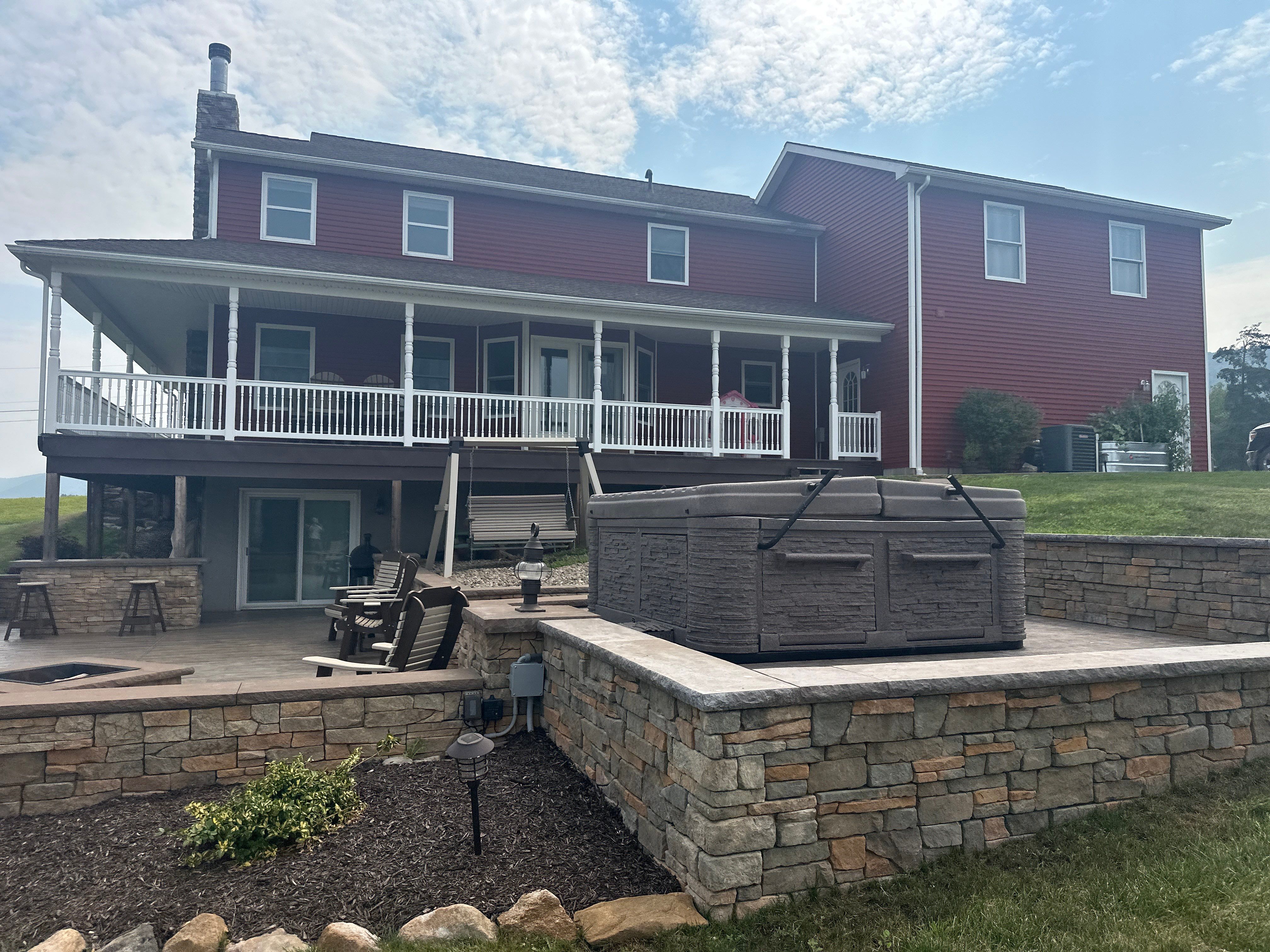 Covered Deck Addition With Custom Gable Roof in Tower City by Esh Builders