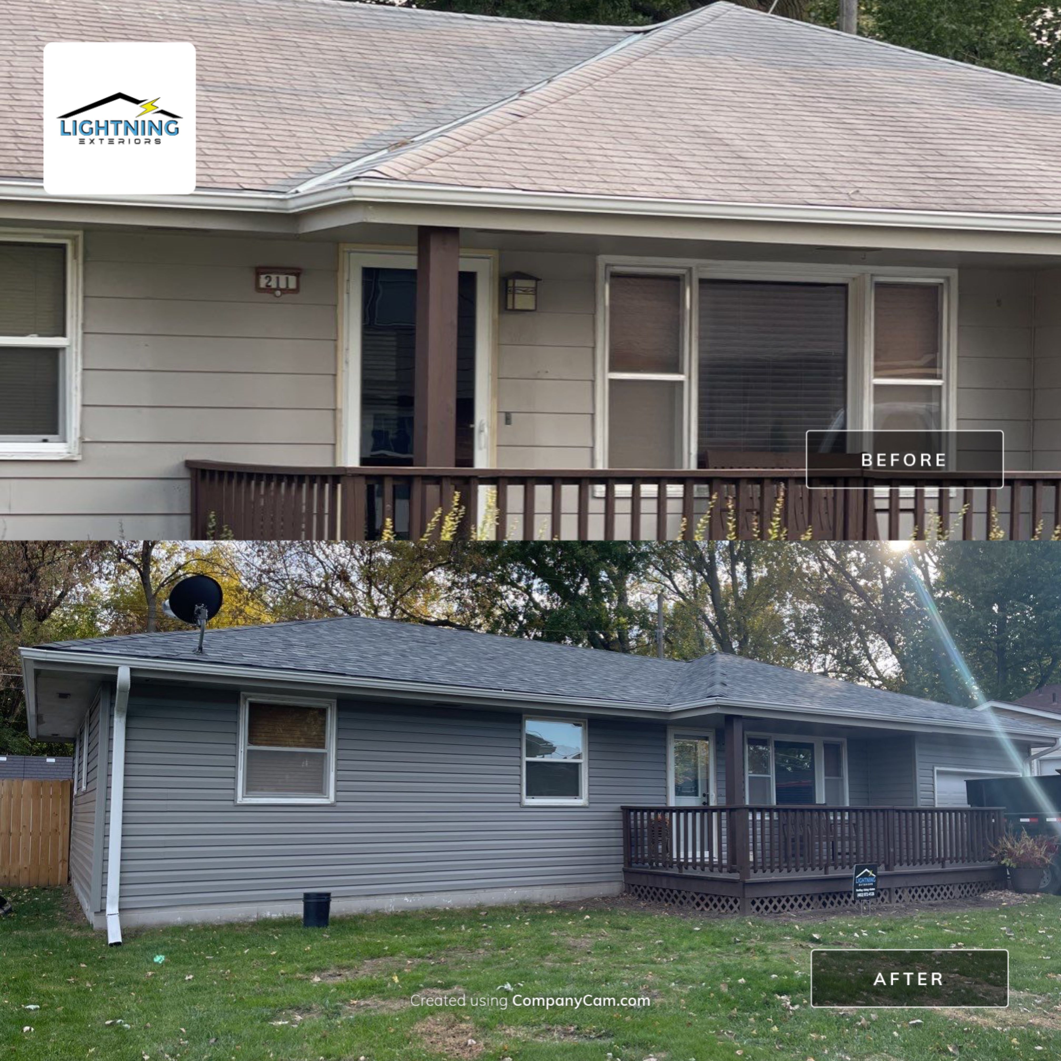 Residential Roof, Siding and Gutters using IKO Dynasty Castle Grey by Lightning Exteriors