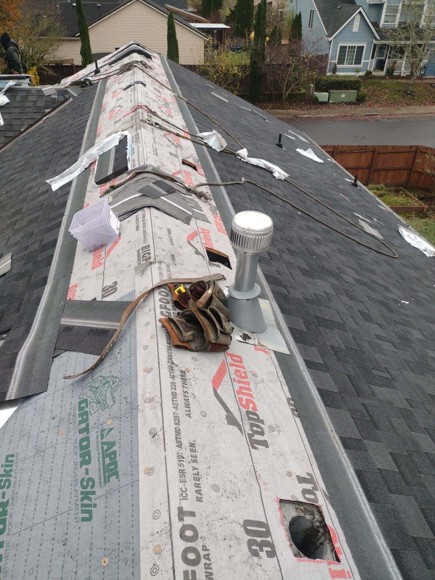 Residential Roofing Installation using IKO Dynasty (Color: Granite Black) by Orezona Building & Roofing Company, Inc.