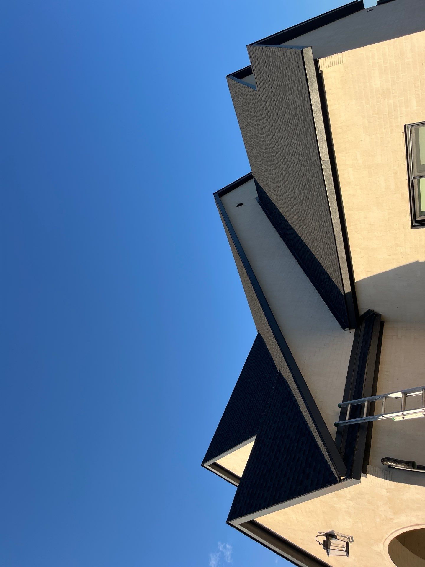 GAF-Charcoal with White Brick  by Tejas Roofworks + Restoration