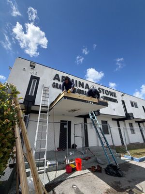 Commercial Flat Roof Reconstruction and Canopy Repair in Hialeah